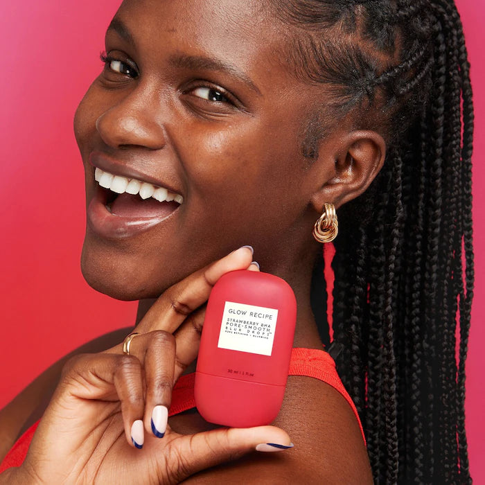 Glow Recipe Strawberry BHA Pore Smooth Blur Drops™ | Pore Minimizing & Skin Smoothing Serum for Oily & Combination Skin | Perfect for Daily Skincare Routine & Makeup Prep
