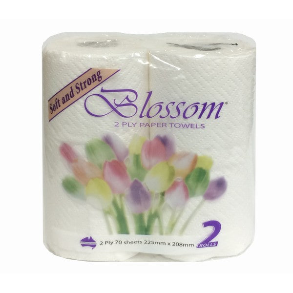 Premium Blossom 2-Ply Heavy Duty Kitchen Paper Towels | Super Absorbent & Durable | Perforated Sheets for Easy Tear | Ideal for Cooking, Cleaning & Spill Absorption