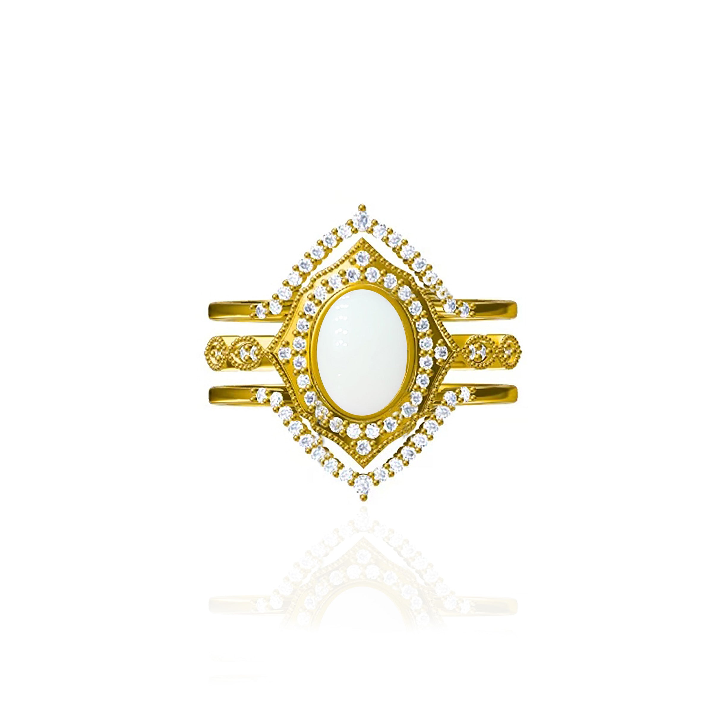 Eternal Eye: 14K Solid Gold Breastmilk Jewelry Ring Set - Perfect for Mothers, Keepsake Jewelry & Unique Gift for New Moms