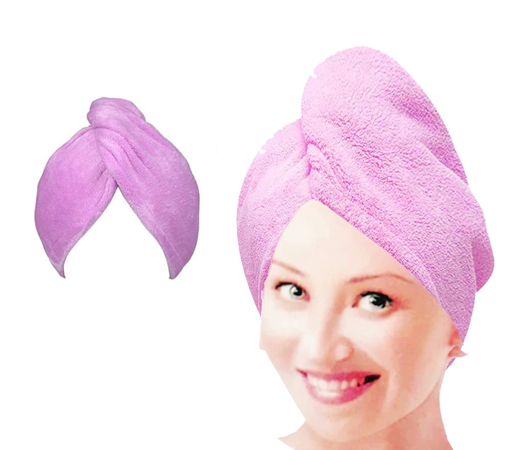 Best Superfine Fiber Hair-Drying Towel for Women - Ultra Absorbent Microfiber Hair Towel (7X Faster Drying) - Set of 1, Multicolor - Perfect for Travel, Gym, Swimming & Home Hair Care