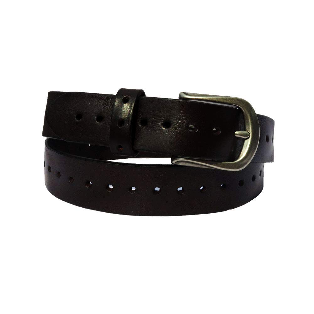 Vintage Leather Women's Fashion Belt for Pants - Adjustable Waist Belt with Multiple Holes in Tan, Dark Brown & Black | Perfect for Casual, Office & Vintage Outfits