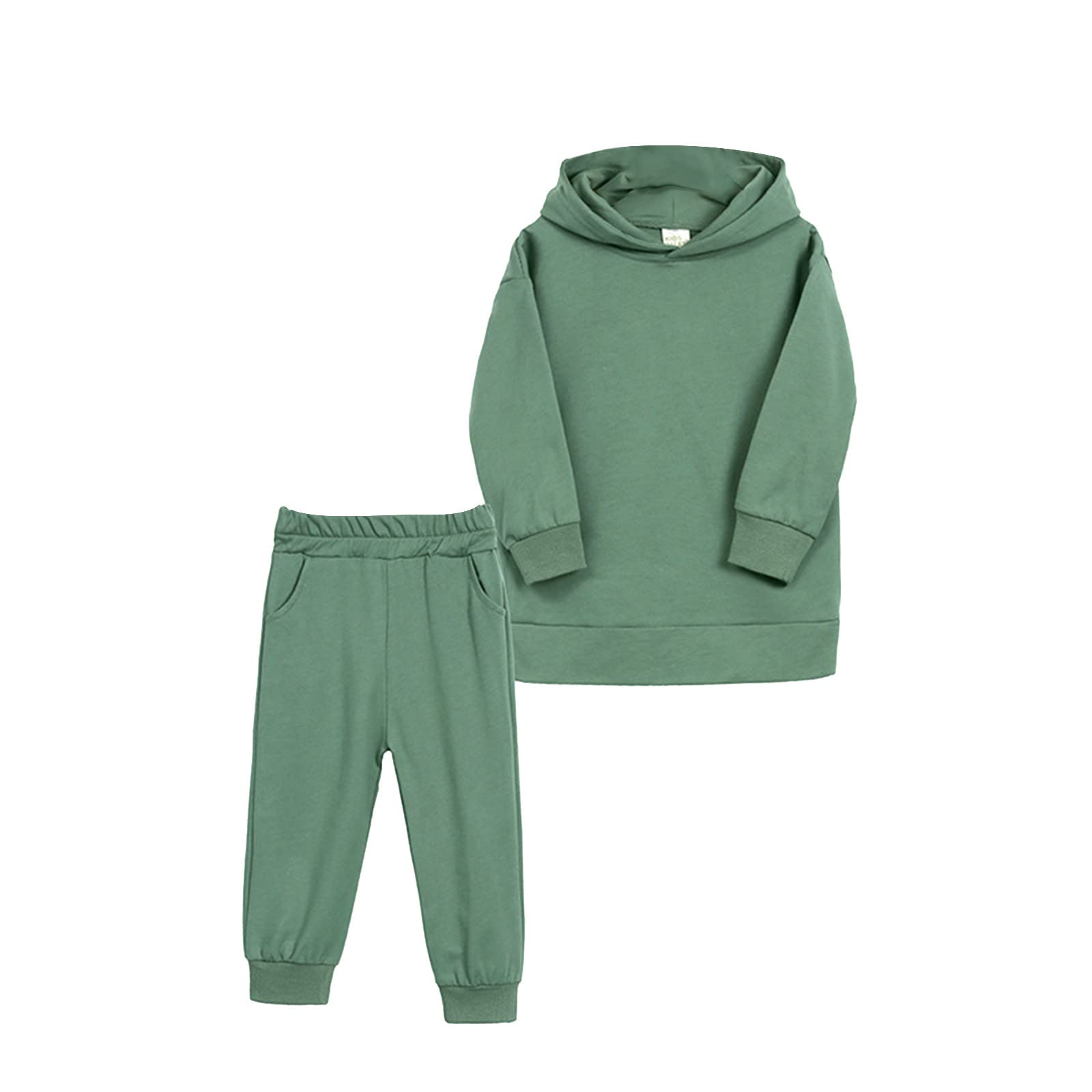 Kids Toddler Baby Girls Boys Autumn Winter Cotton Hoodie & Pants Set - Warm Long Sleeve Hooded Outfit for Boys & Girls - Perfect for Playdates, School & Holiday Gifts