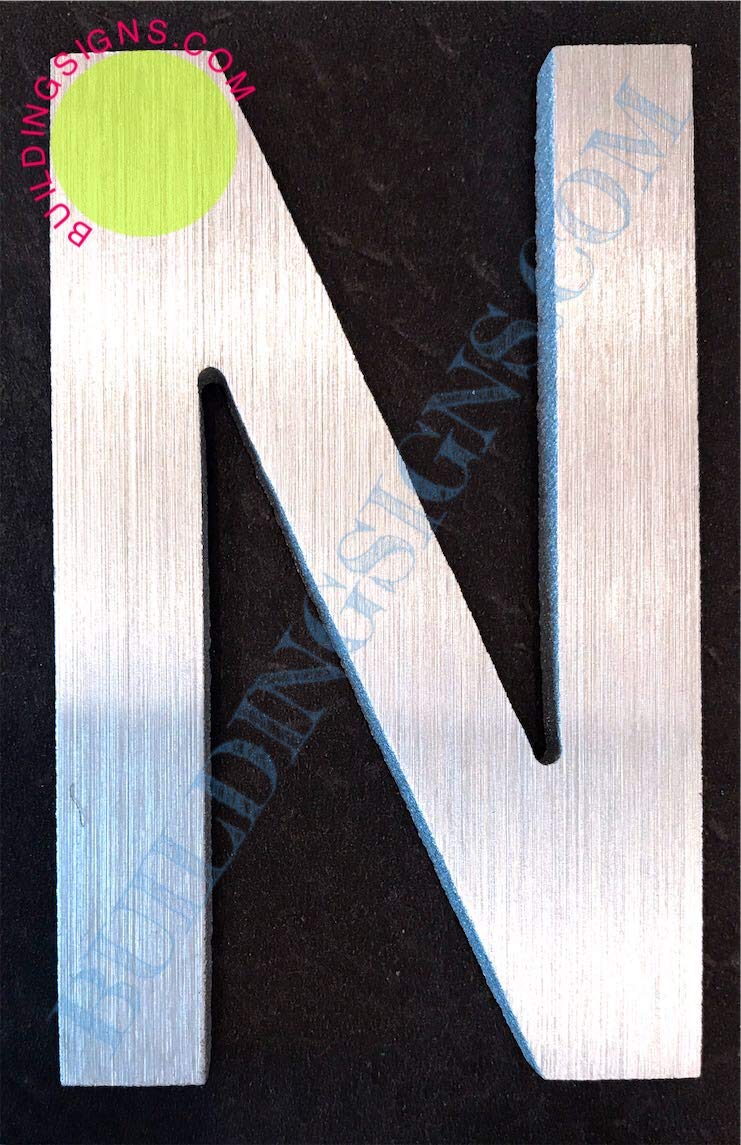 Aluminum Letter N Sign - 2.75 Inch Rust-Free Door Decor with Brush Silver Finish & Double-Sided Tape - Elegant Artist Number for Home, Office & Wedding Decor