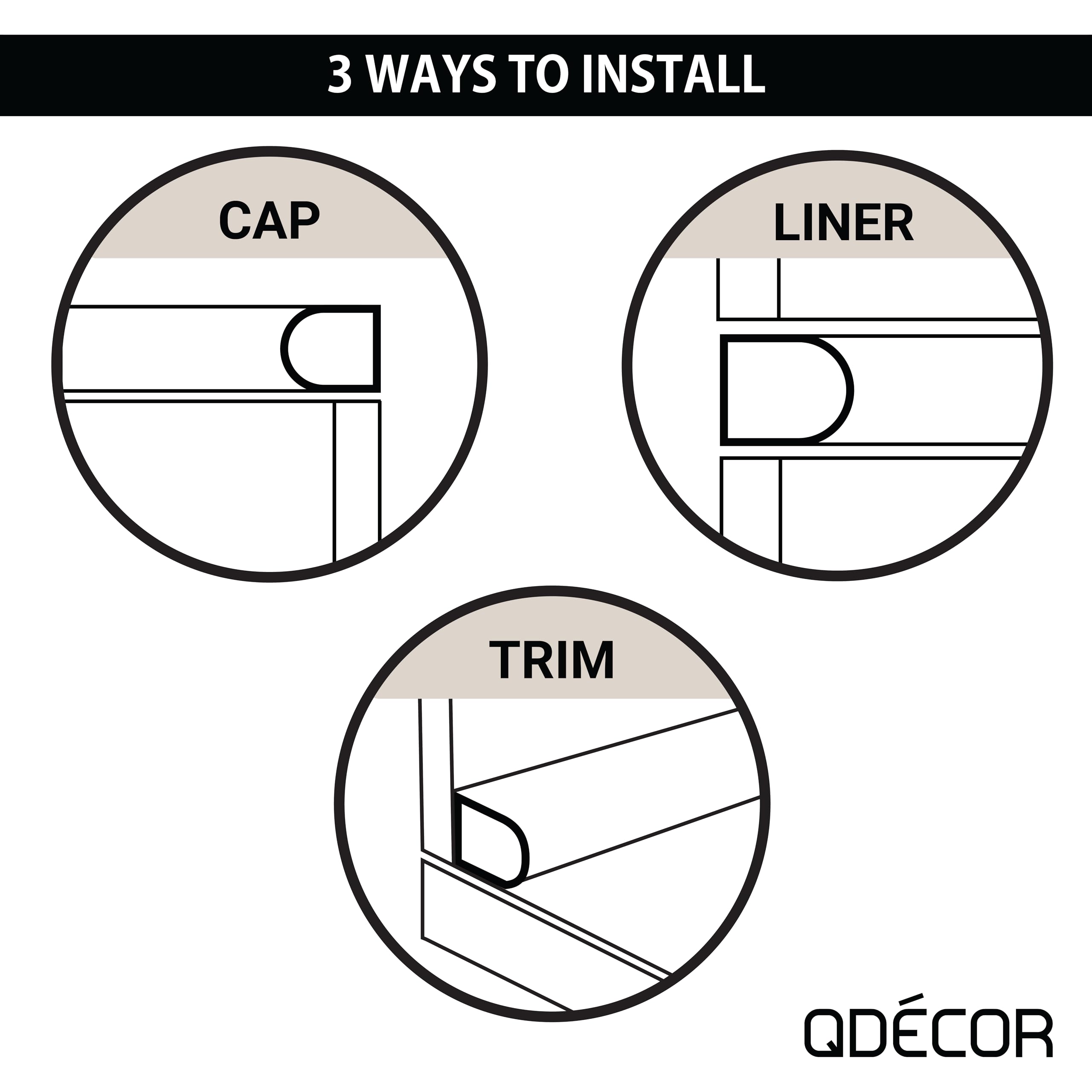 Questech Decor 12-Pack Gray Polished Tile Trim - 1/2