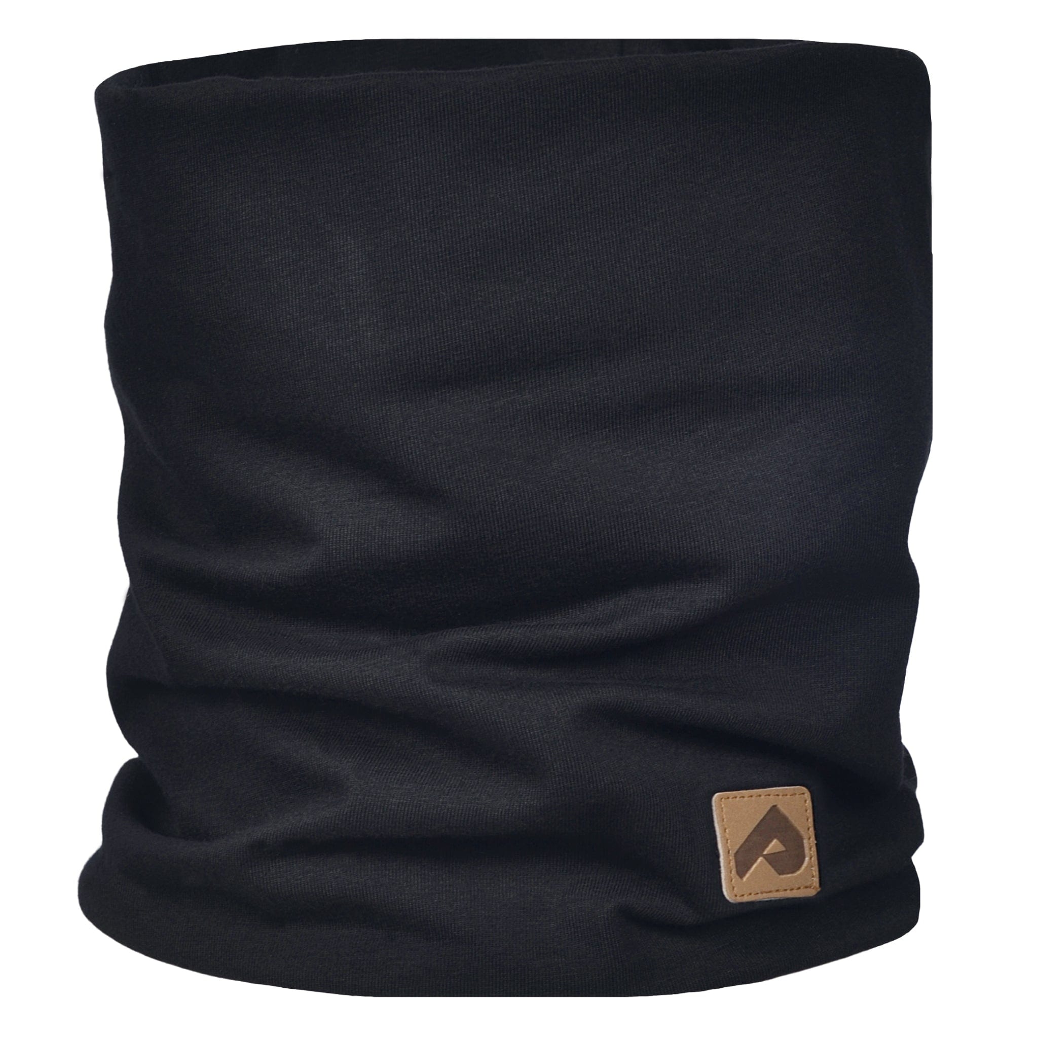 Black Fleece-Lined Cotton Neck Warmer for Winter - Cozy & Warm Scarf for Outdoor Activities, Skiing, and Cold Weather