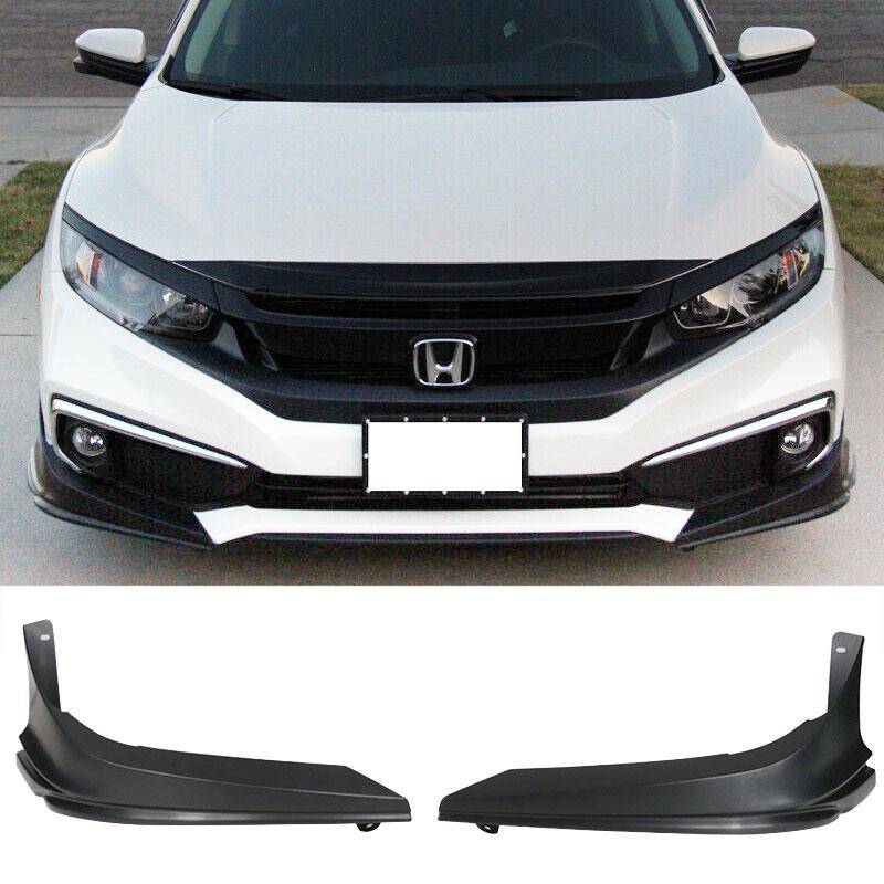 2019-2021 Honda Civic 10th Gen Modulo Style Front Bumper Lip Splitters (2PC) - High Performance PP Material for Enhanced Aerodynamics & Sporty Look - Perfect for Car Enthusiasts & Street Racing