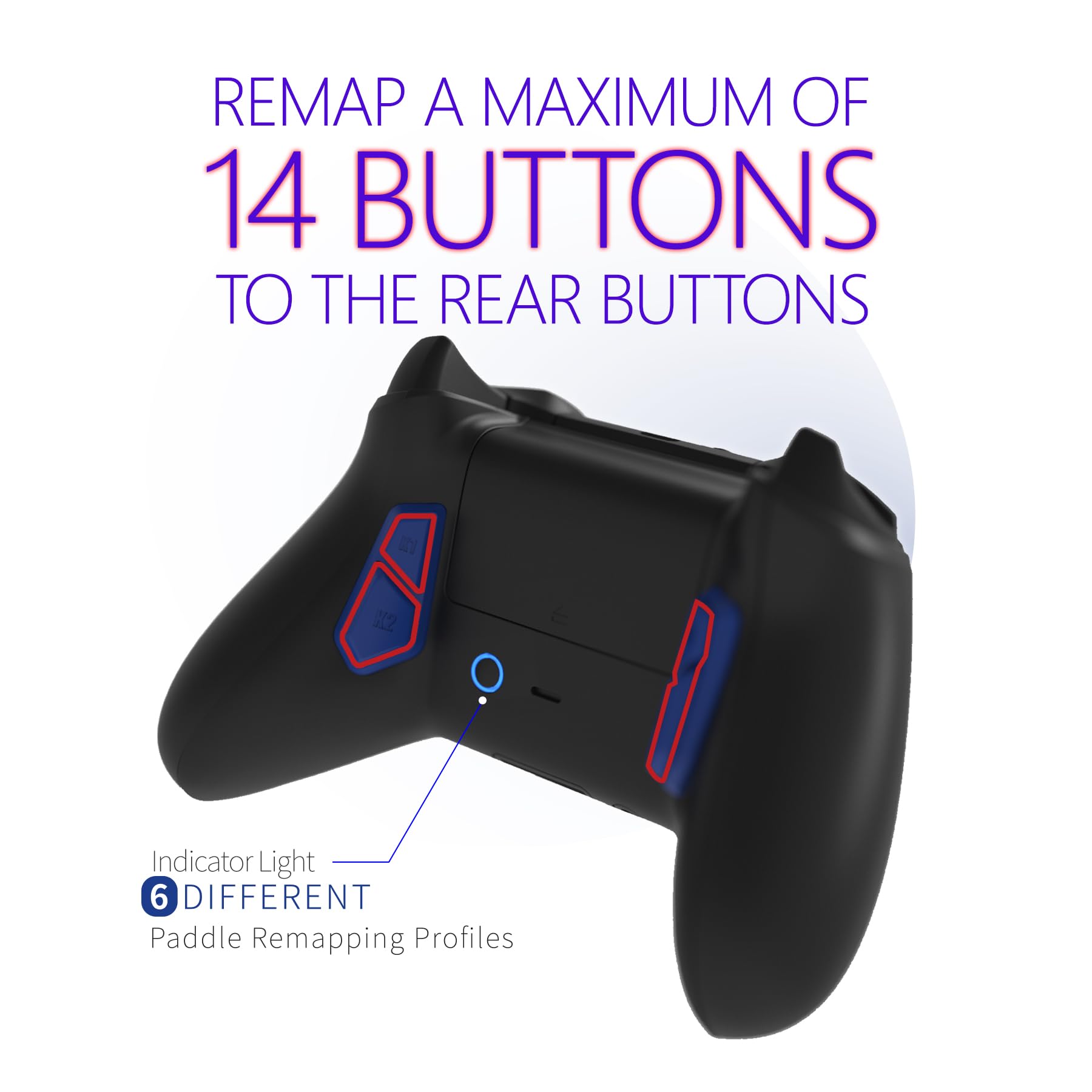 HEXGAMING ULTRA ONE Wireless Gaming Controller for Xbox Series X/S, Xbox One & Windows PC (7/8/10) - 4 Remappable Back Paddles, Adjustable Hair Triggers, Interchangeable Thumbsticks, 6 Custom Profiles - Chaos Purple - Perfect for Competitive Gaming & Long Play Sessions