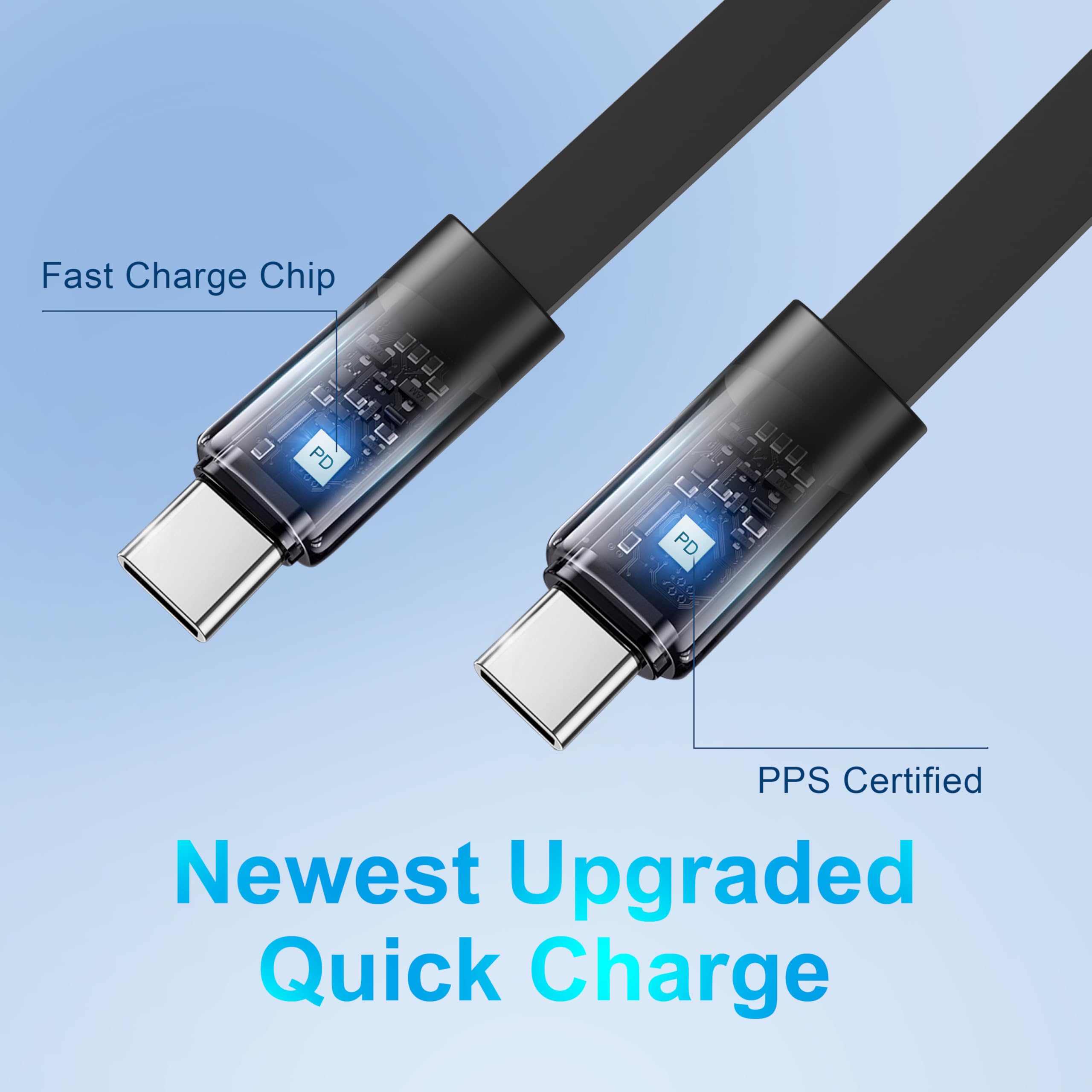 69W Fast Car Charger 4-in-1 with Starry Light - USB-C & Dual Cord - for iPhone 15/16 & Android - Perfect for Road Trips