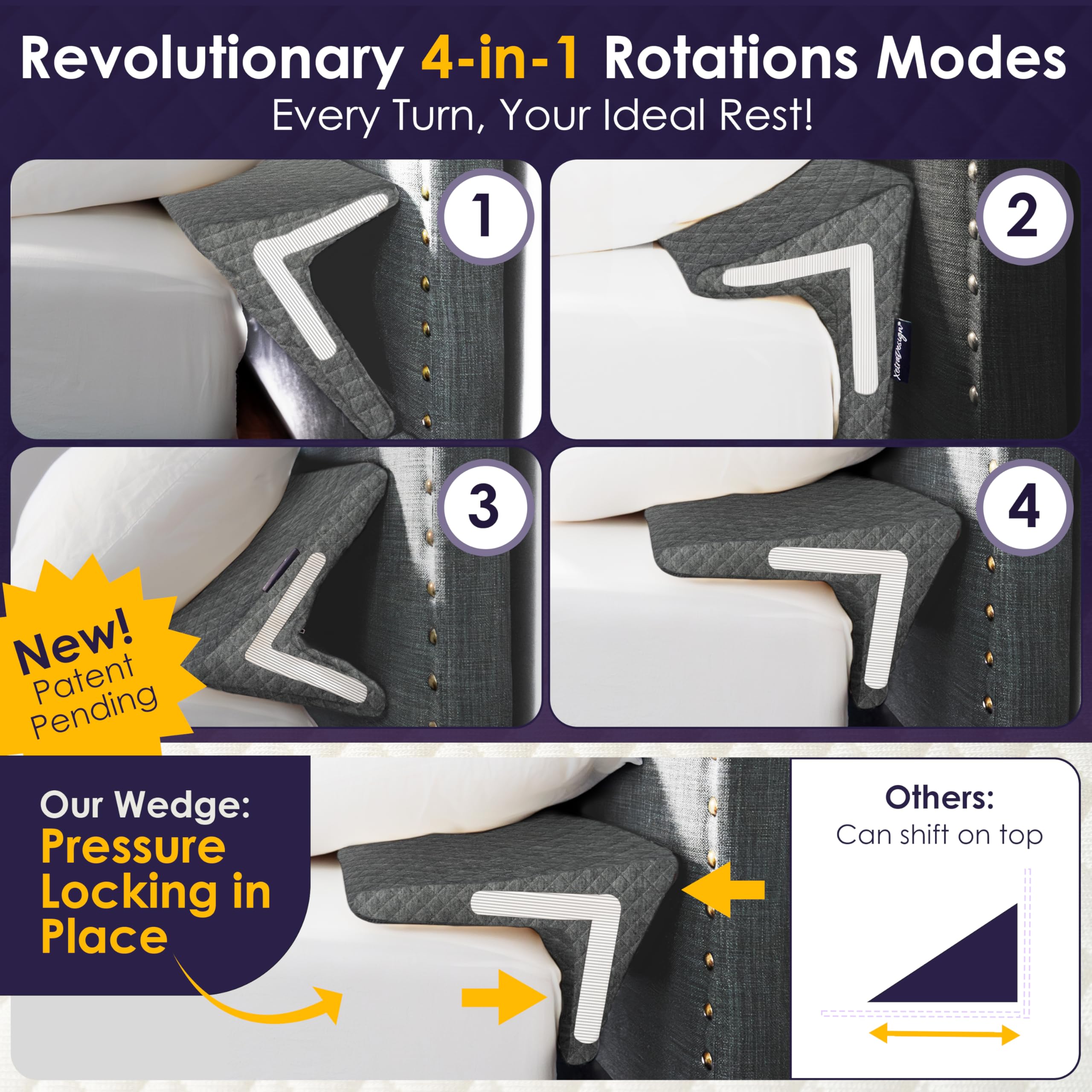 Bed Wedge Pillow for Headboard Gap - 7