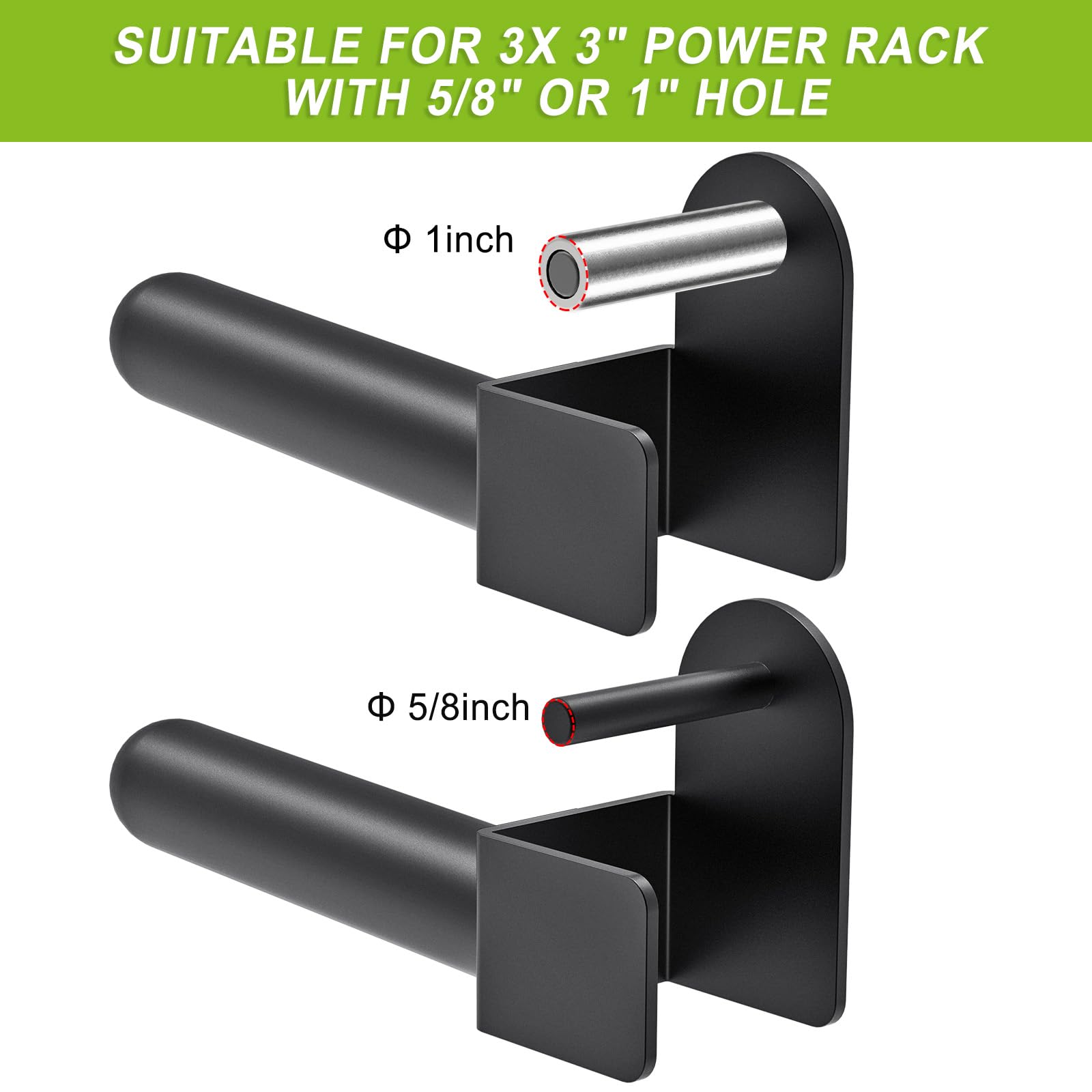 Kipika Weight Plate Holder for 2x2 and 3x3 Power Rack - Heavy Duty Gym Equipment Storage Attachment - Compatible with Standard 1-inch & Olympic 2-inch Weight Plates - Set of 2 - Perfect for Home Gym and Commercial Fitness Centers