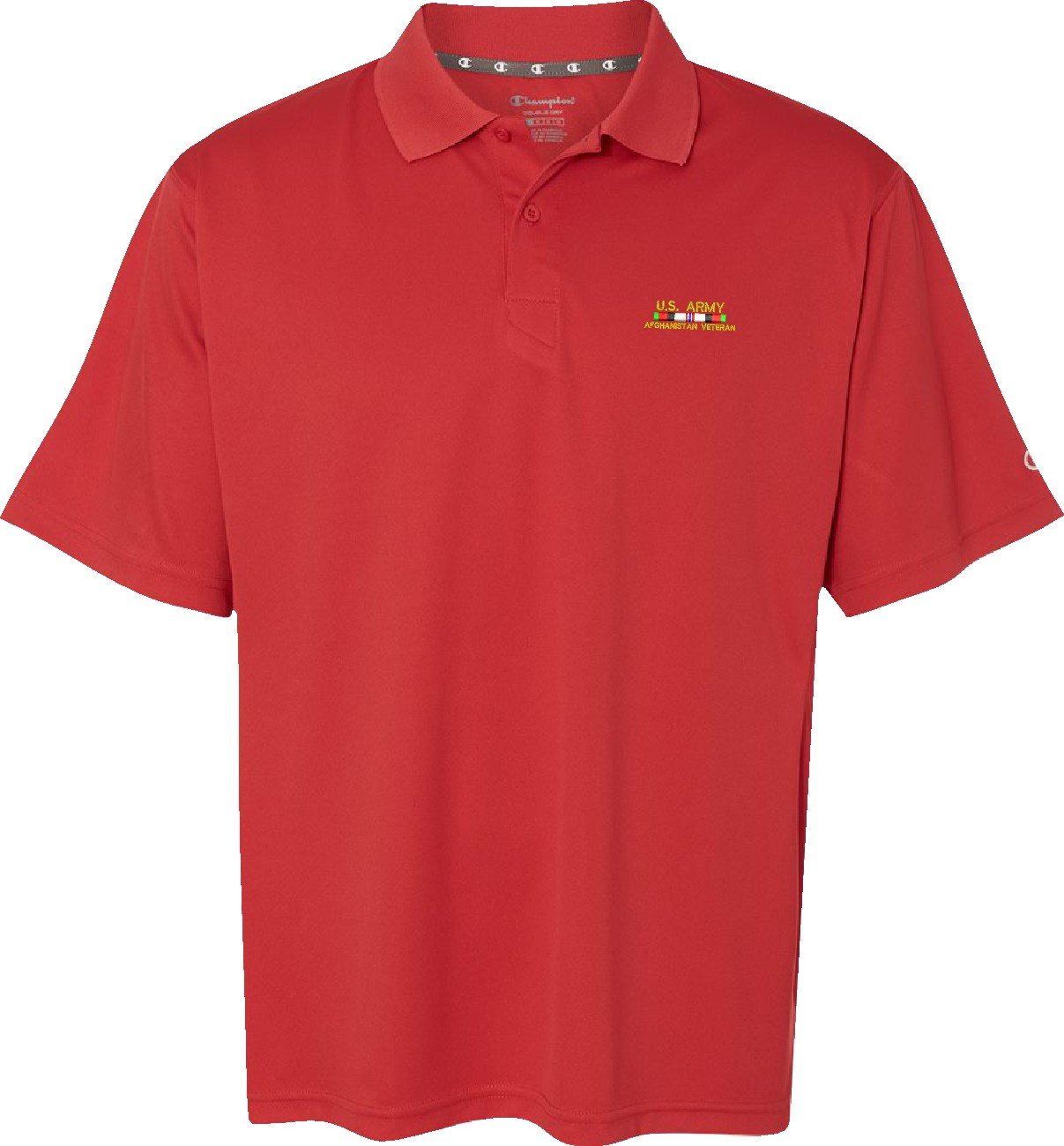 MilitaryBest U.S. Army Afghanistan Veteran Moisture Wicking Polo Shirt - Quick Dry Performance Top for Active Duty, Tactical Training & Outdoor Adventures