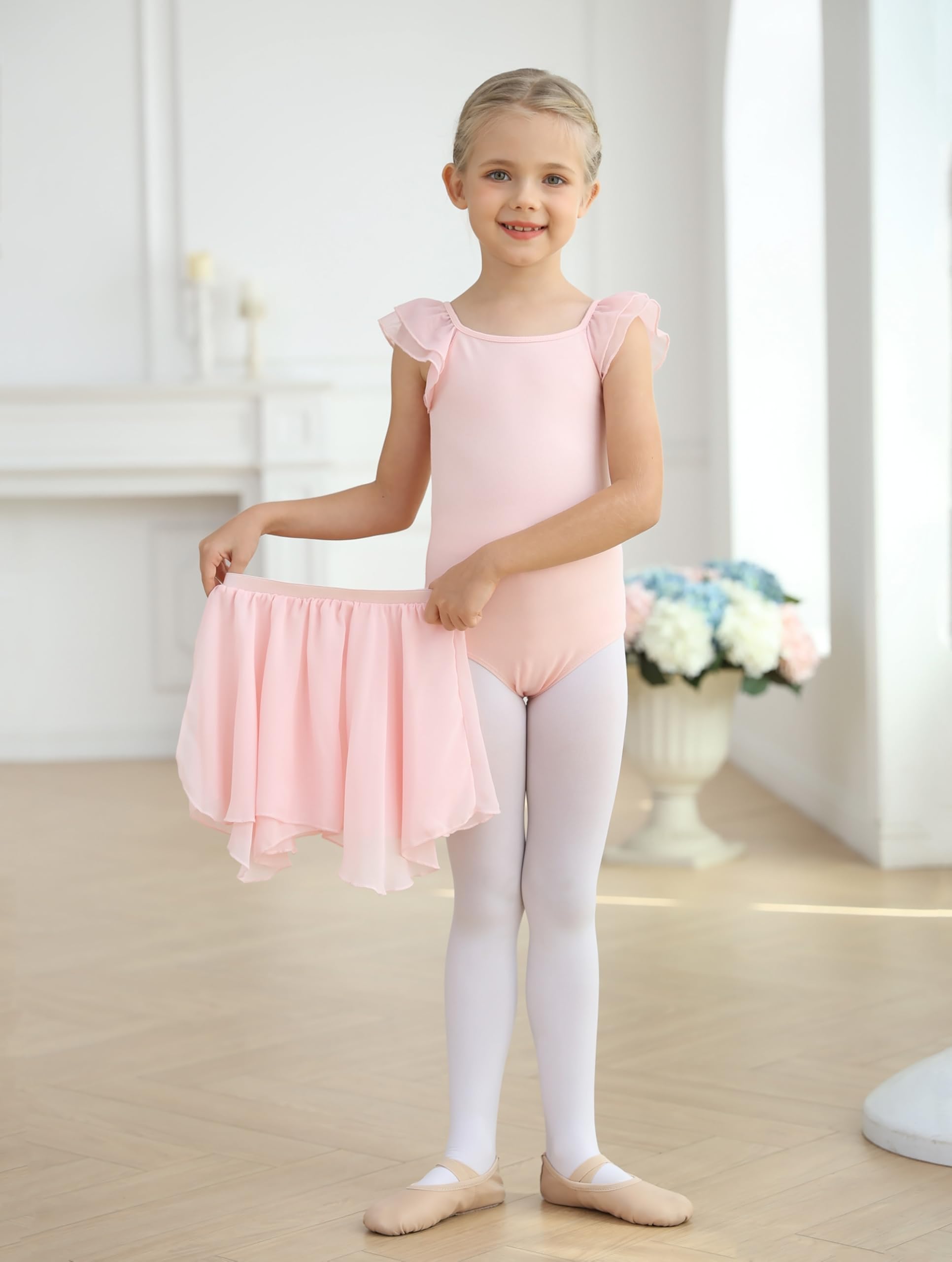 MDNMD Girls Ballet Skirt Tutu Dance Dress - Soft Tulle Ballet Skirt for Toddlers & Kids - Perfect for Dance Classes, Recitals, and Birthday Parties