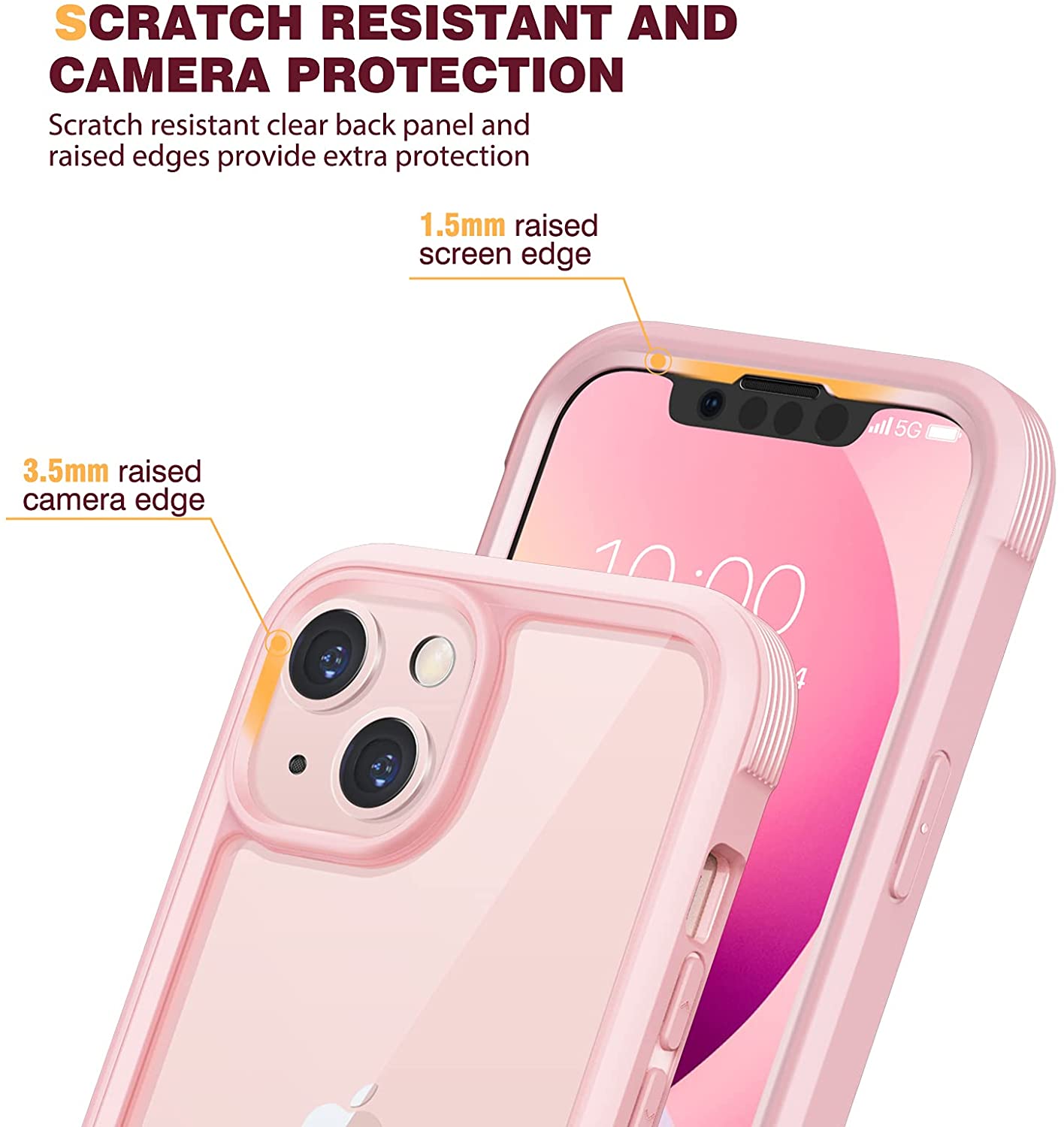 iPhone 13 Rugged Protective Case with Built-in Touch Sensitive Screen Protector | Shockproof & Anti-Scratch Cover for Outdoor, Work & Travel