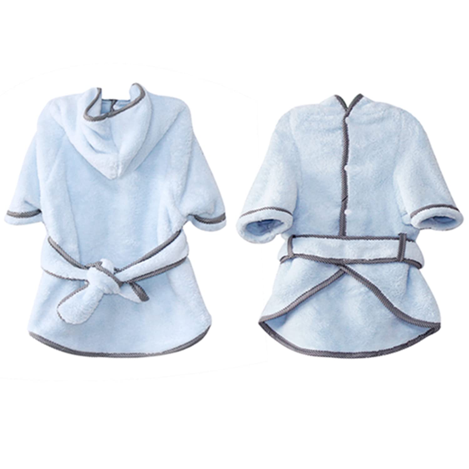 Premium Dog Bathrobe - Microfiber Fast Drying Absorbent Hooded Bath Towel for Small Medium Large Dogs & Cats (2XL, Light Cyan) | Post-Bath Drying, Grooming & Spa Day Comfort