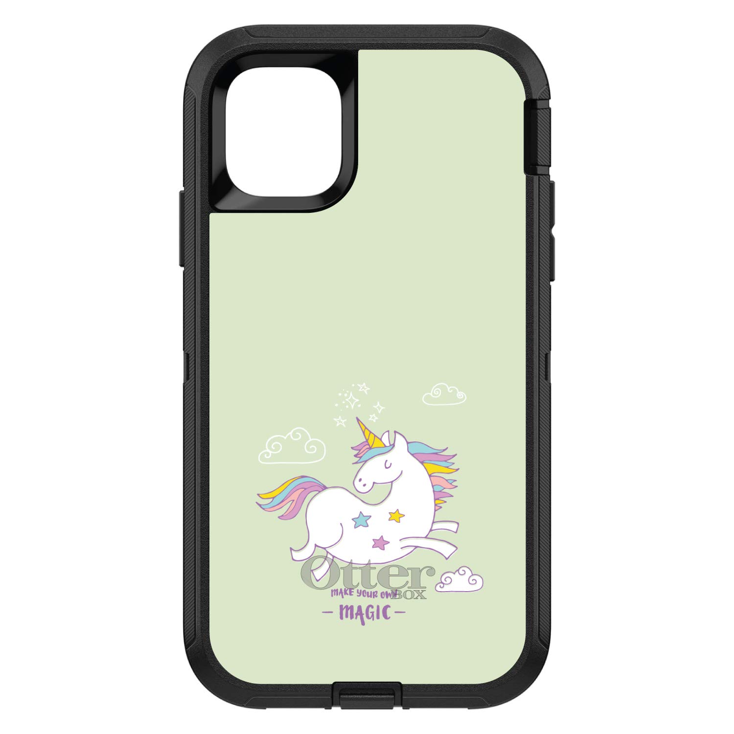 DistinctInk Custom Unicorn Case for iPhone 12 Pro MAX (6.7 Inch) - Durable Protective Phone Cover Replacement for OtterBox Defender - Create Your Own Magic - Perfect for Everyday Use, Travel & Gift Giving
