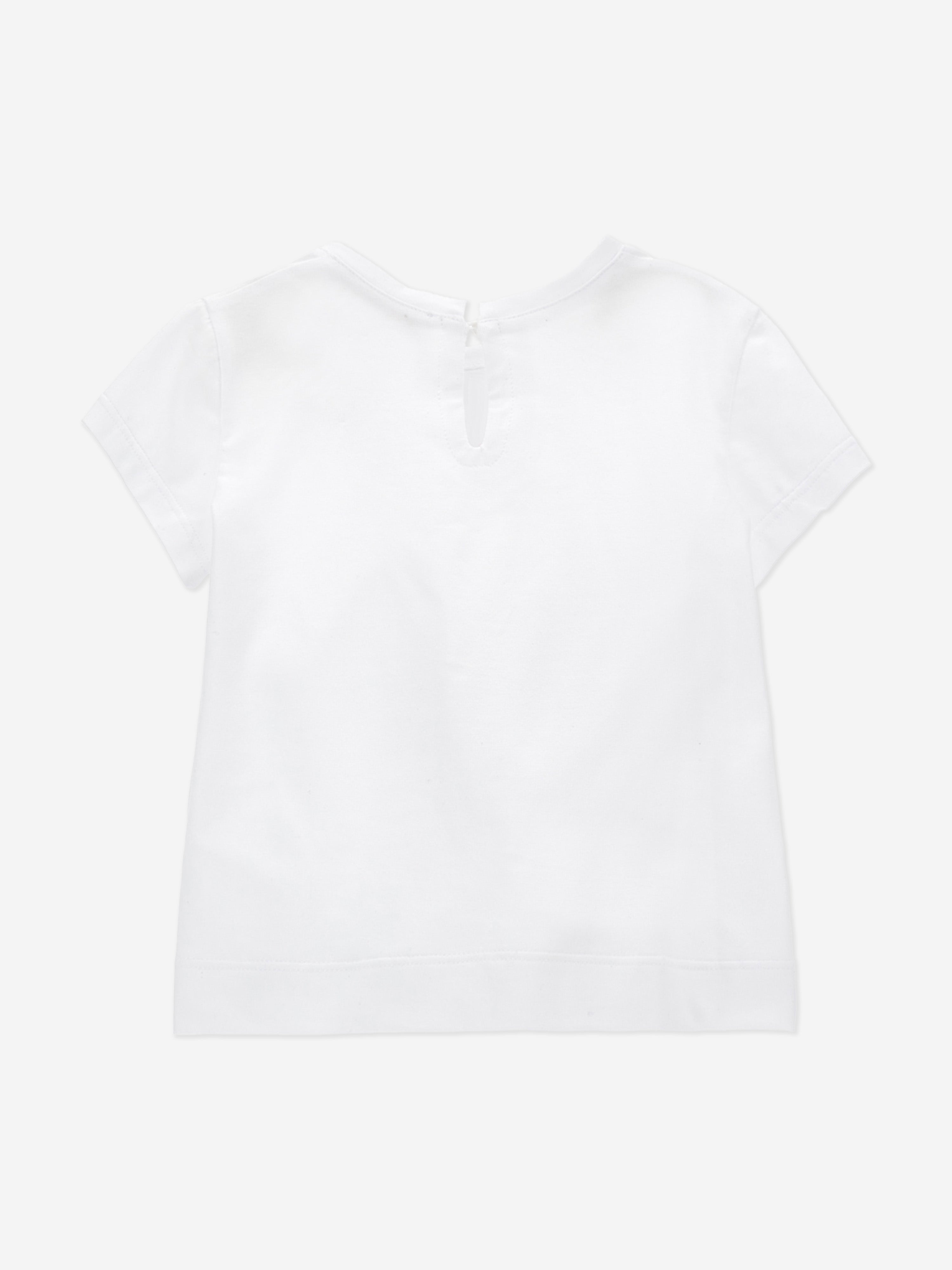 Baby Girls Stay Cool White T-Shirt - Soft & Breathable Cotton for Summer Play & Outdoor Activities