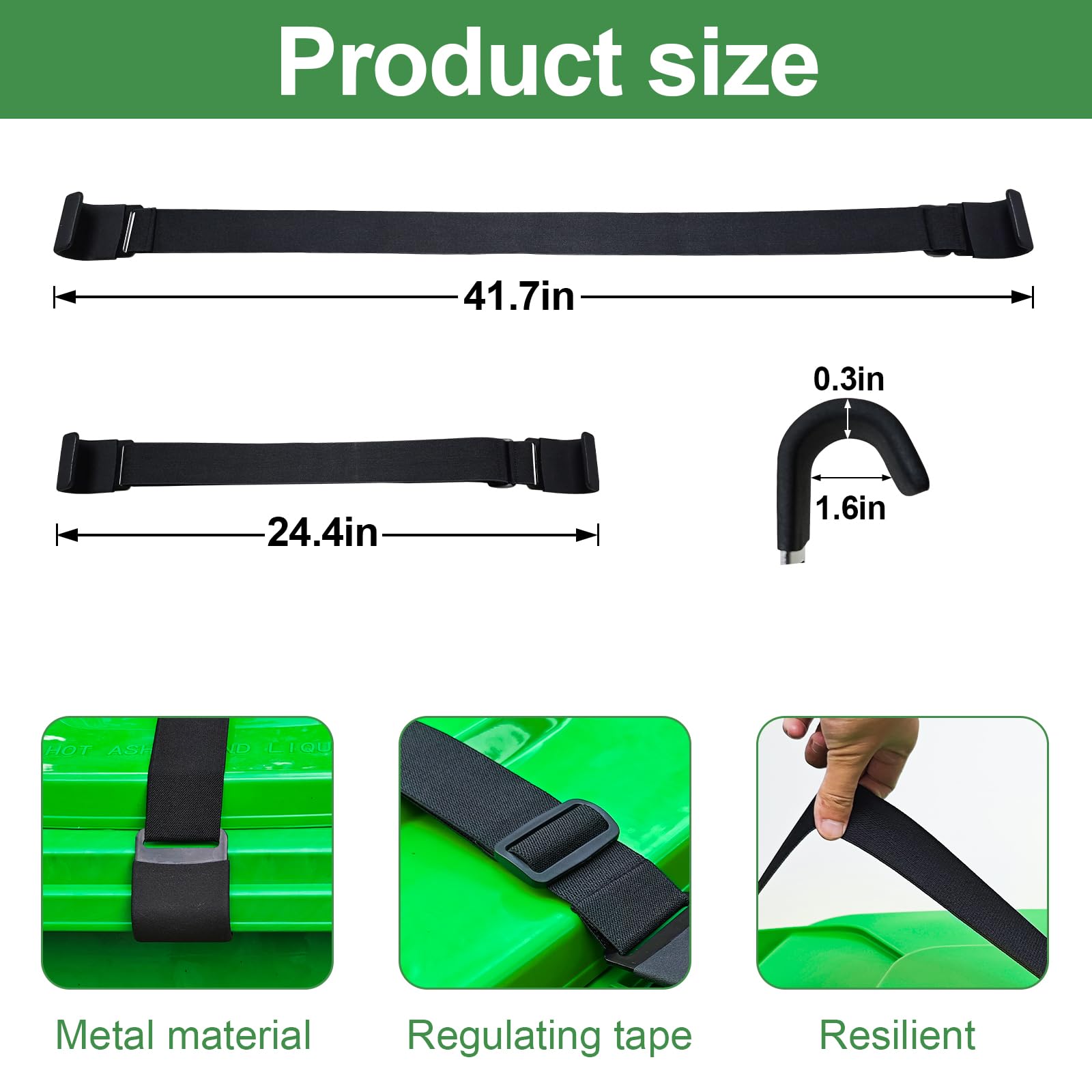 Heavy Duty Metal Double Claw Trash Can Lock - Raccoon & Bear Proof Garbage Bin Straps - Universal Bungee Cord Animal Proof Lock - Secure Trash Cans from Wind & Wildlife (2 Pack) - Perfect for Outdoor Use in Backyards, Camping & Wildlife Areas