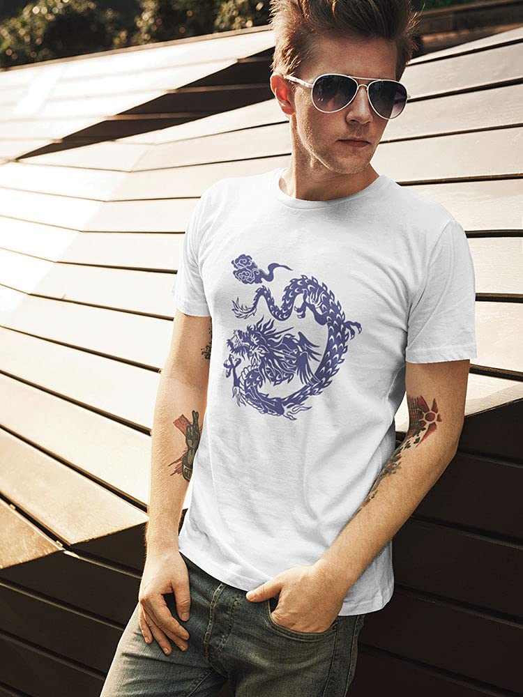Japanese Dragon Hand-Drawn Graphic T-Shirt for Men - Stylish Casual Wear for Anime Fans, Street Fashion & Gift Giving