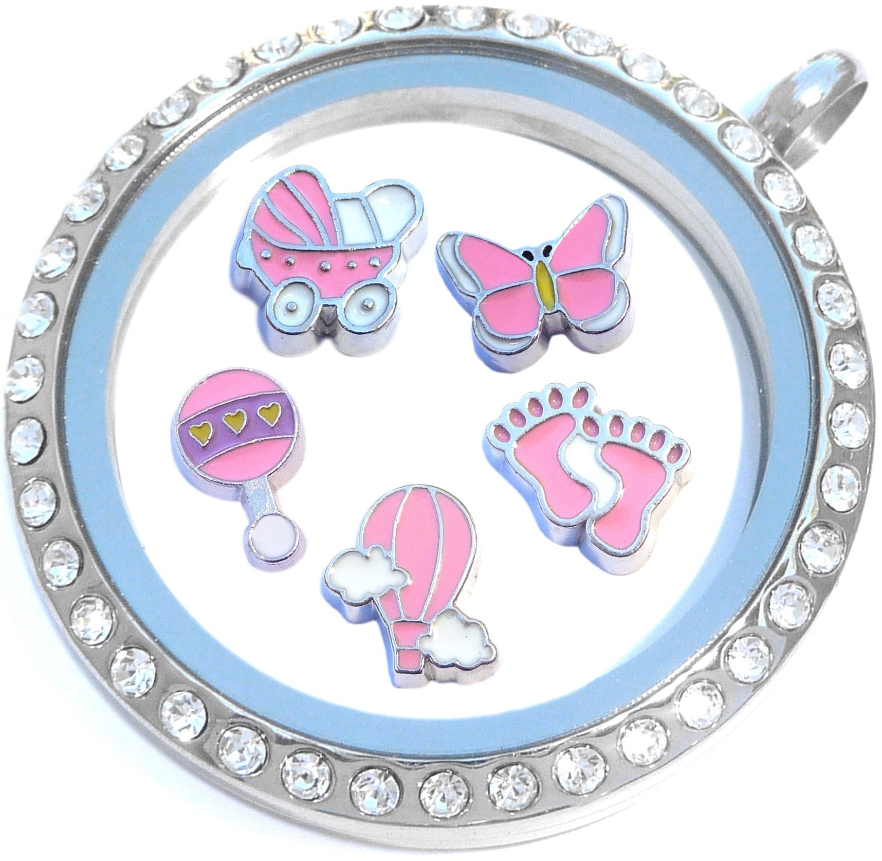 Pink Ribbon Floating Locket Charm Necklace - Breast Cancer Awareness Jewelry Gift for Women - Perfect for Fundraisers, Survivor Gifts & Everyday Wear
