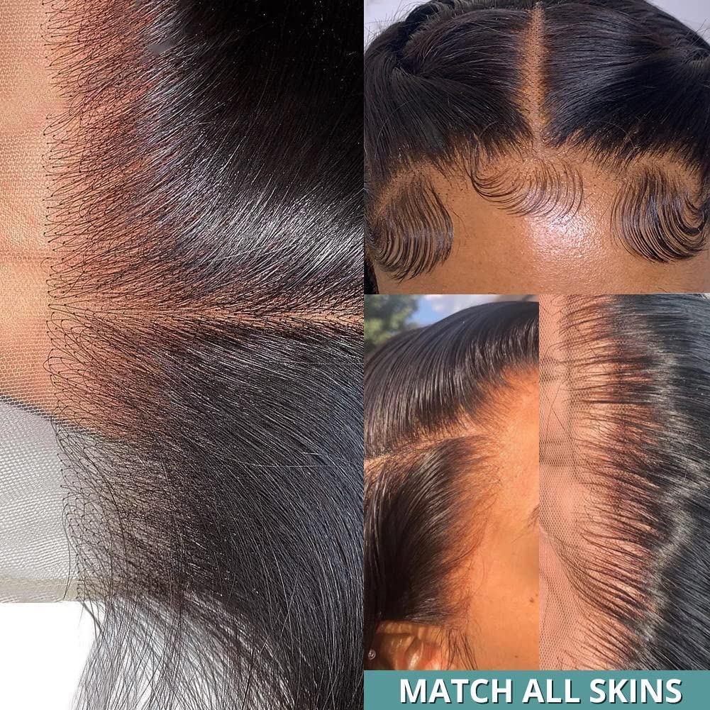 5x5 HD Lace Closure Wigs Human Hair - Body Wave Lace Front Wigs for Black Women - Glueless Pre Plucked Pre Cut 180 Density Transparent Lace Wig - Perfect for Daily Wear, Parties & Special Occasions