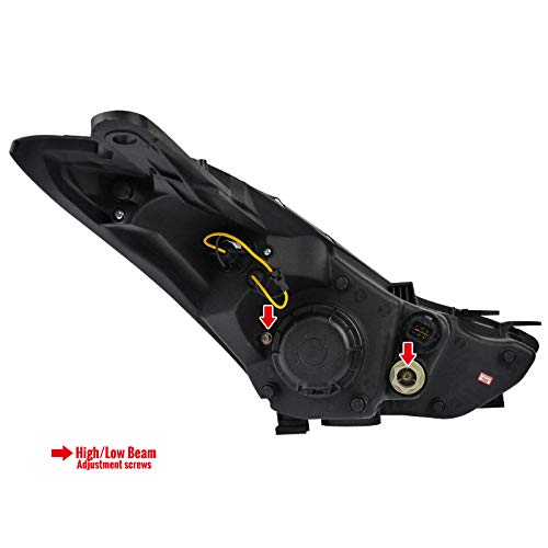 2011-2013 Hyundai Elantra Clear Lens Black Bezel LED DRL Projector Headlights - High Performance Replacement for Daytime Running Lights & Night Driving