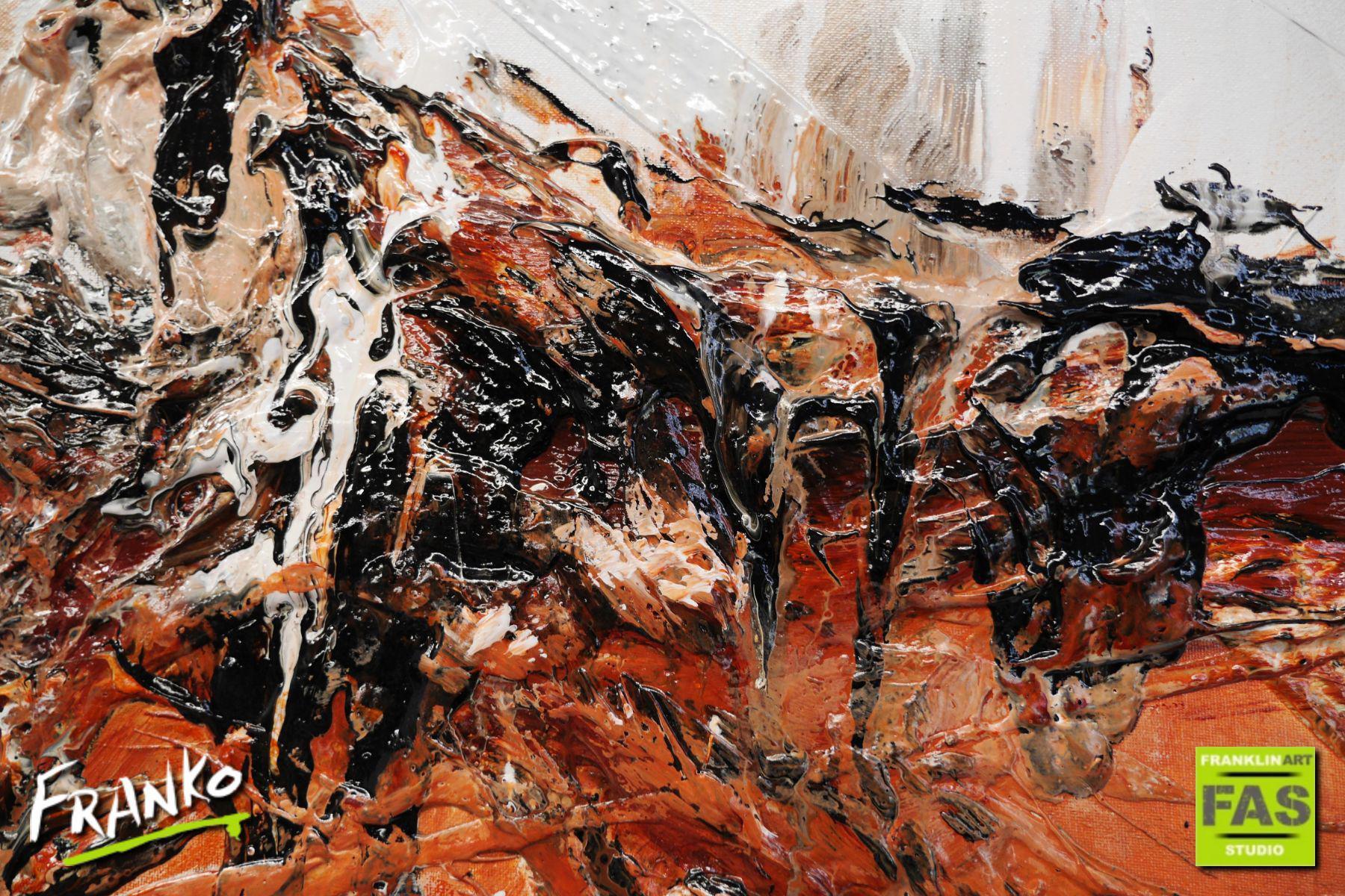 Scorched 200cm x 80cm Brown White Textured Abstract Canvas Wall Art - Modern Home Decor for Living Room, Bedroom & Office