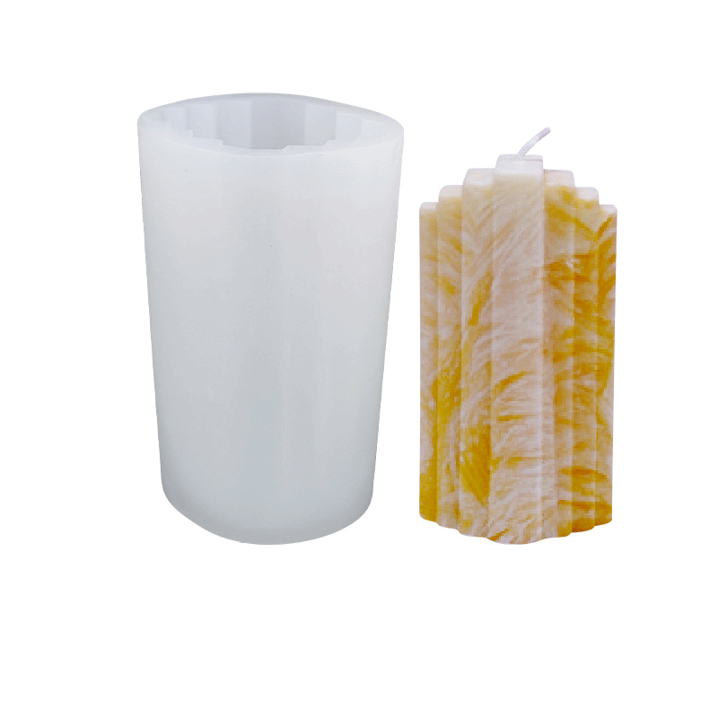 Premium Stripped Pillar Silicone Candle Mold - 120mm Height for DIY Candle Making, Home Decor, Wedding & Party Centerpieces