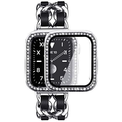 Silver Link with Black Leather