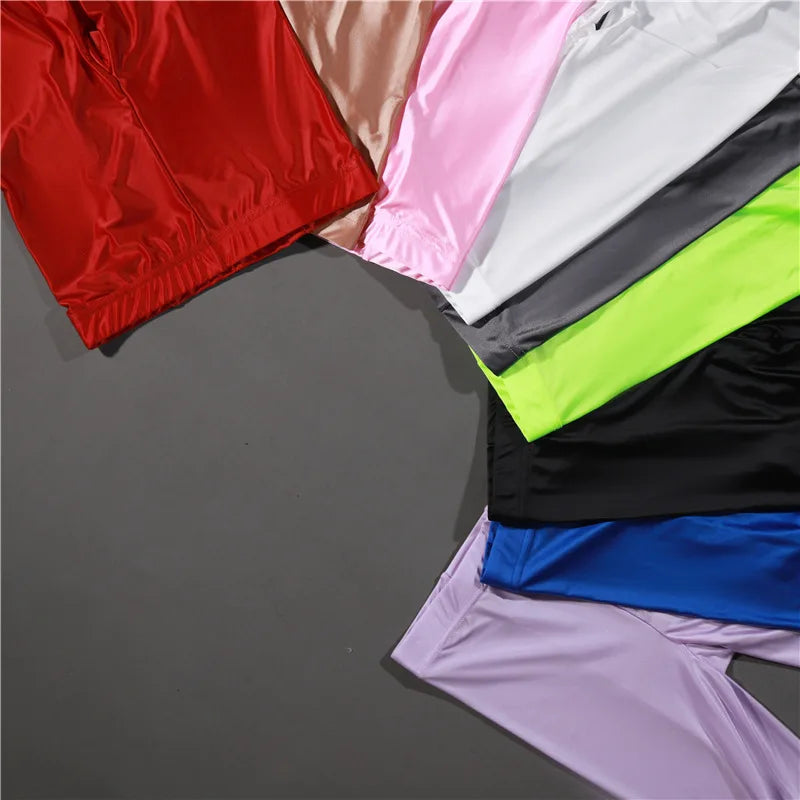 Shiny High Waist Yoga Pants for Women - Satin Glossy Leggings, Sexy Stockings & Sport Tights - Perfect for Fitness, Workout & Daily Wear