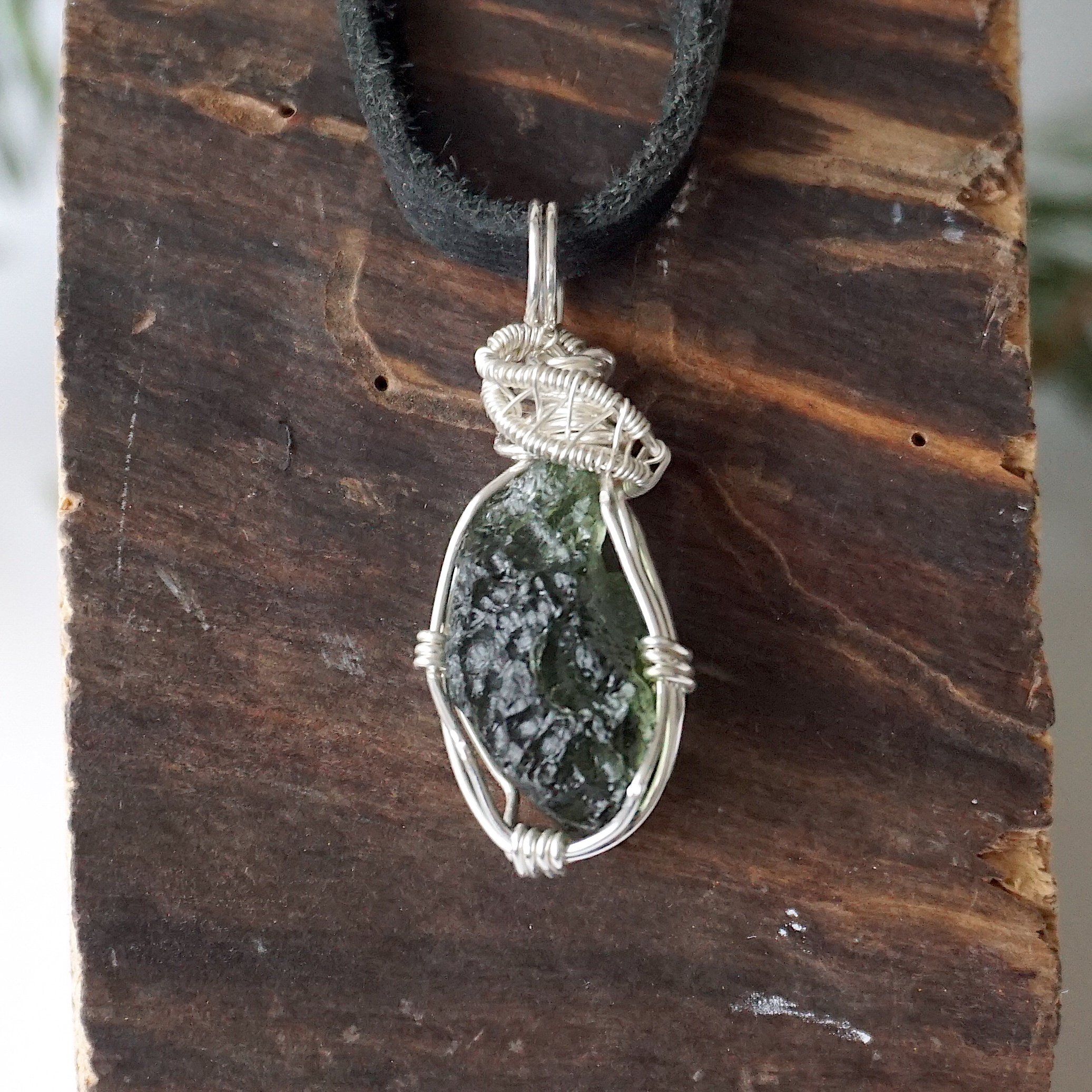 Special Edition Raw Moldavite Necklace in Sterling Silver - Authentic Czech Gemstone Jewelry for Spiritual Healing & Energy Protection