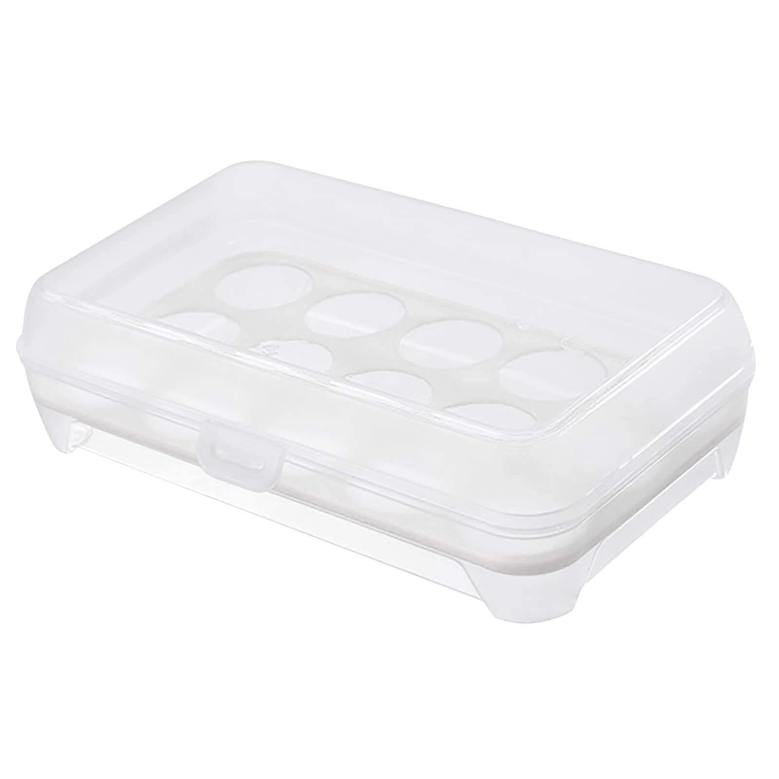 Automatic Rolling Egg Storage Container - 18 Count Large Capacity Transparent Plastic Egg Holder with Lid for Refrigerator - Fridge Organizer for Fresh Eggs (Blue/White, One Size) - Perfect for Kitchen Organization & Breakfast Meal Prep