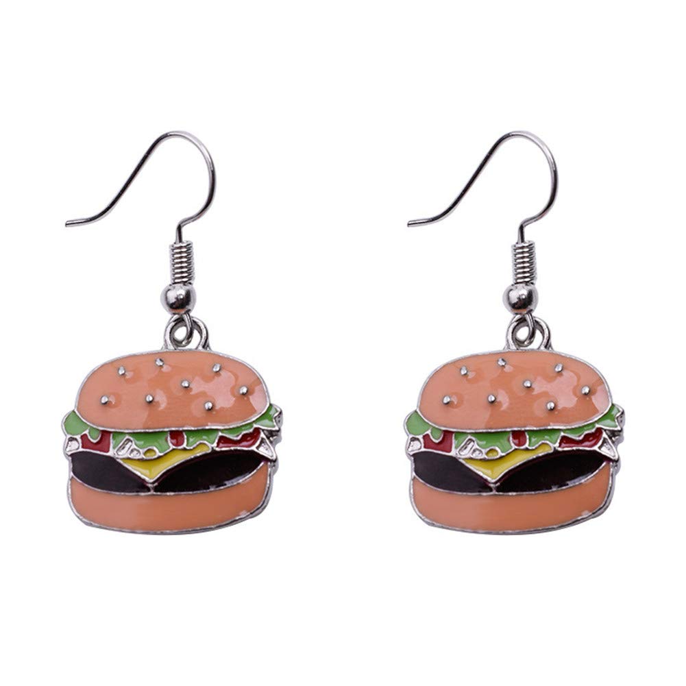 Cute Pizza Hot Dog Hamburger Hoop Earrings & Cola Bottle Dangle Earrings - Fun Food Jewelry for Women & Girls - Perfect for Parties, Cosplay & Everyday Fashion