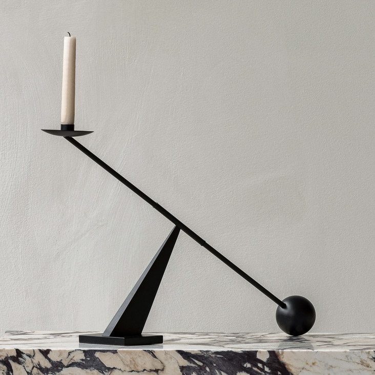 AUDO CPH Interconnect Candle Holder - 27.5 Inch Black Steel Modern Candle Stand for Home Decor, Wedding Centerpiece, and Outdoor Dining Table Setting