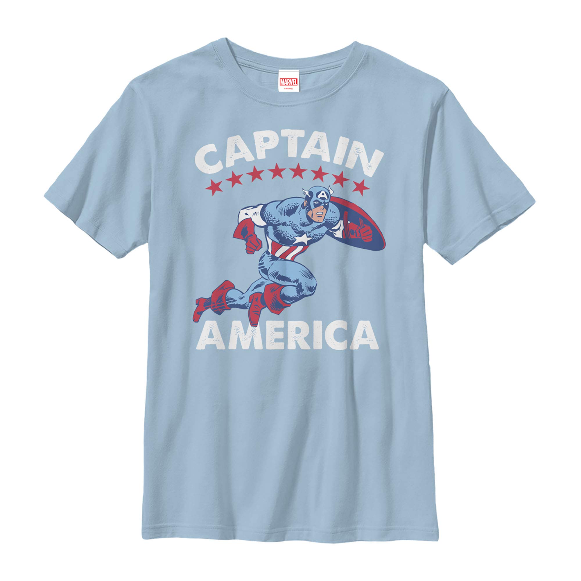 **Marvel Captain America Retro T-Shirt for Boys - Patriotic 4th of July Shirt - Perfect for Independence Day Celebrations & Superhero Costumes**