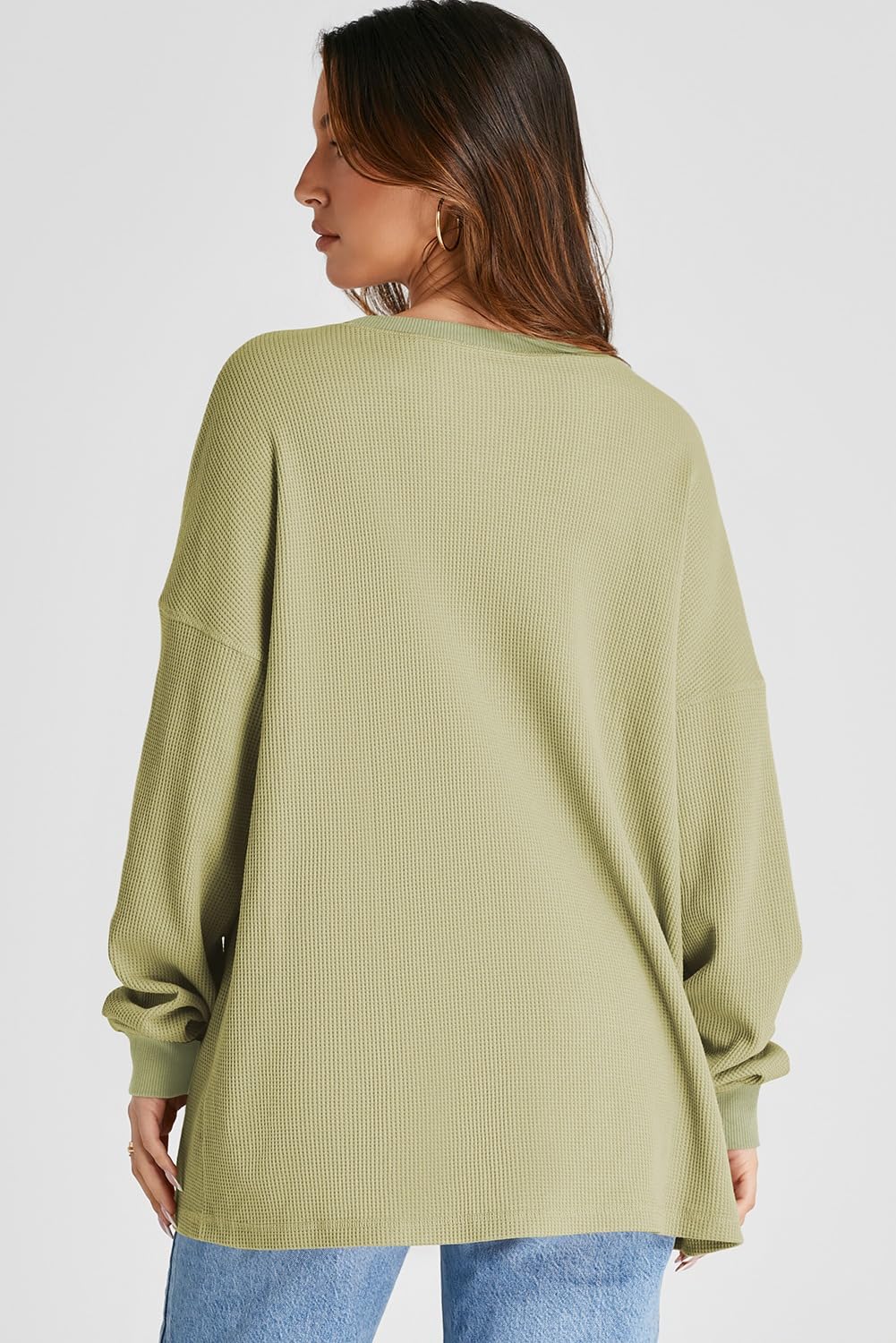 AlvaQ Women's Long Sleeve Waffle Knit Tunic Top - Trendy Fall Fashion 2024 Dressy Casual Blouse for Work, Date Night & Weekend Outfits