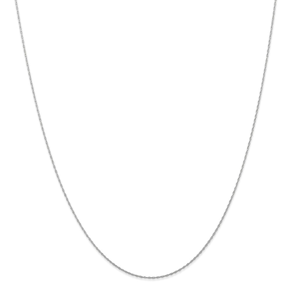 10k White Gold 0.5mm Carded Cable Rope Chain Necklace for Women - Durable & Hypoallergenic Fine Jewelry for Everyday Wear, Gifts & Special Occasions