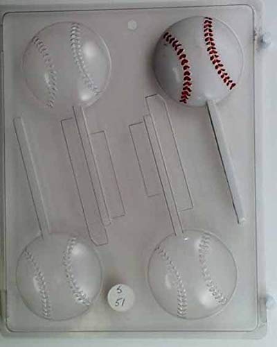 Medium Size Baseball Lollipop Candy Mold S051 - Perfect for DIY Candy Making, Birthday Parties, and Baseball Themed Events
