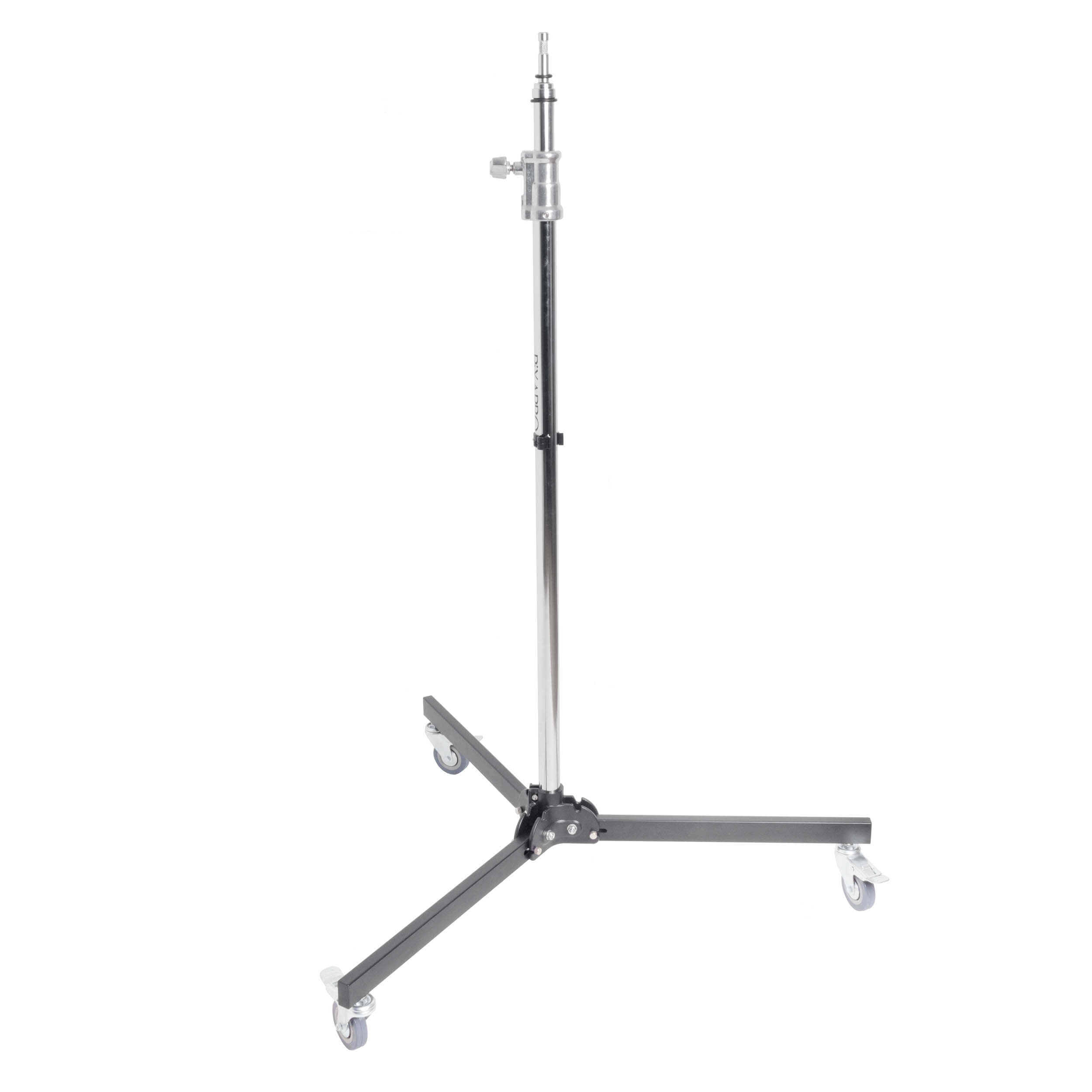 Heavy Duty Chrome Stainless Steel Rolling Base Boom Stand - Professional Microphone Stand with Wheels for Studio, Stage, and Live Performances