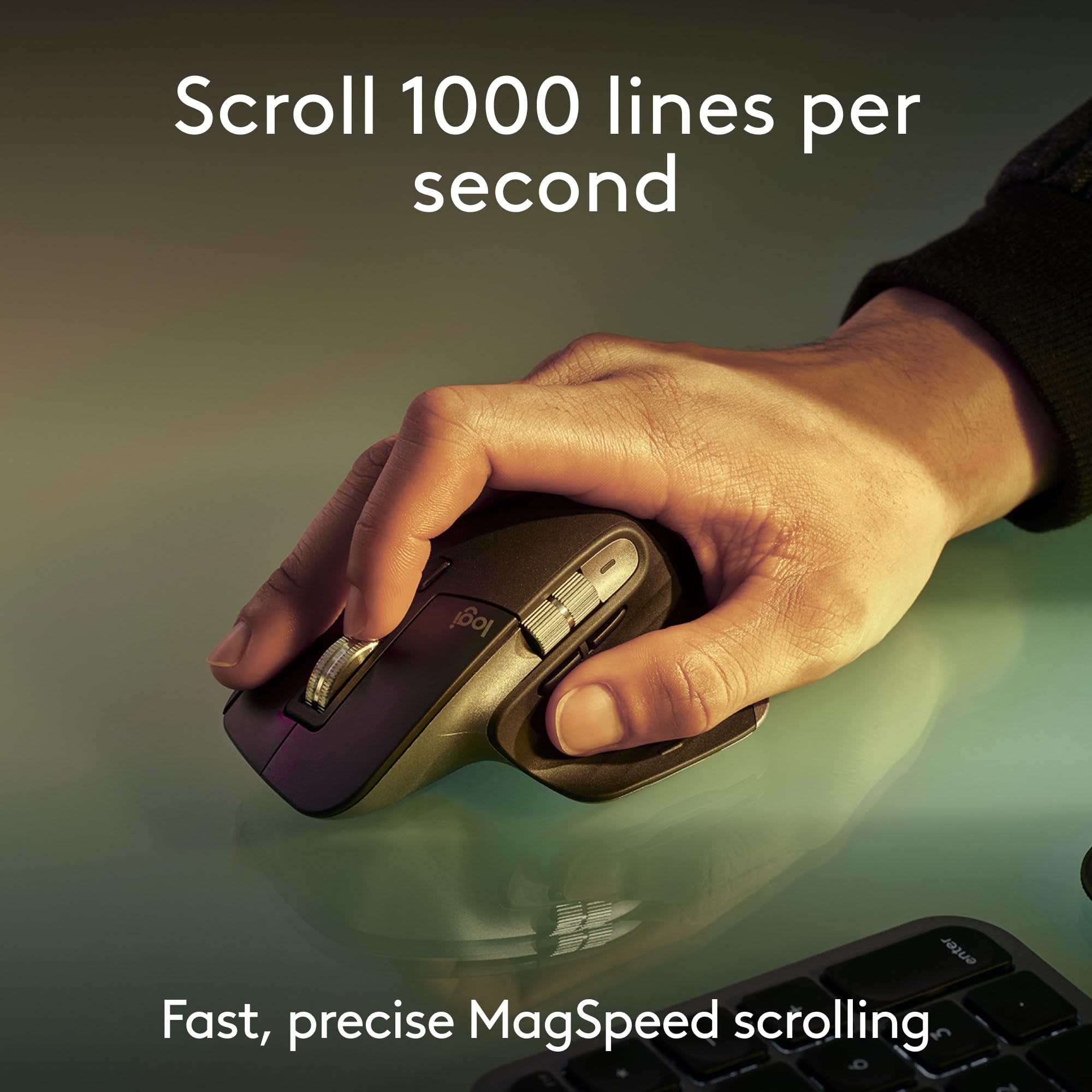 Logitech MX Keys S Combo for Mac - Wireless Keyboard & Mouse Set with Backlit Keys, Palm Rest & Fast Scroll Mouse | Bluetooth & USB-C Connectivity | Compatible with MacBook Pro, MacBook Air, iMac & iPad (Space Gray) | Perfect for Home Office, Remote Work & Creative Professionals