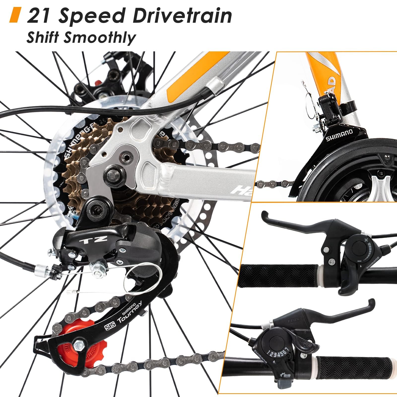 26-Inch Mountain Bike for Men & Women - High-Strength Aluminum/Carbon Steel Frame, 21-Speed Gears, Dual Disc Brakes & Lock-Out Suspension Fork | Perfect for Trail Riding, Commuting & Outdoor Adventures