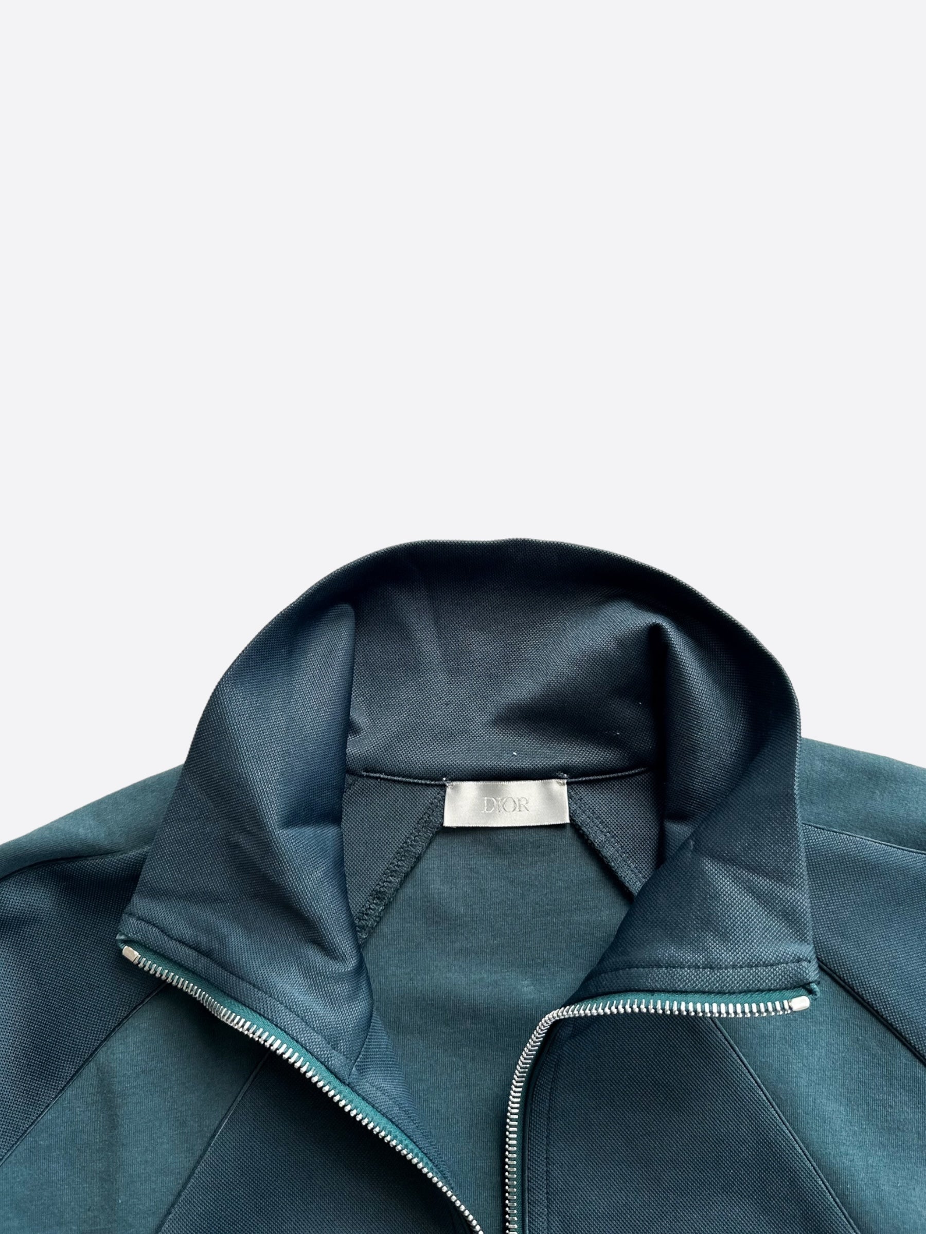 Dior Green Mini Logo Track Jacket for Women - Stylish Casual Zip Up Hoodie | Perfect for Gym, Running & Streetwear Fashion