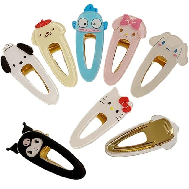 6Pcs Cute Sanrio Hair Clips Set - Hello Kitty, Cinnamoroll & Kuromi Hairpins for Women & Girls | Adorable Hair Accessories for Bangs, Ponytails & Gifts | Perfect for School, Parties & Everyday Style