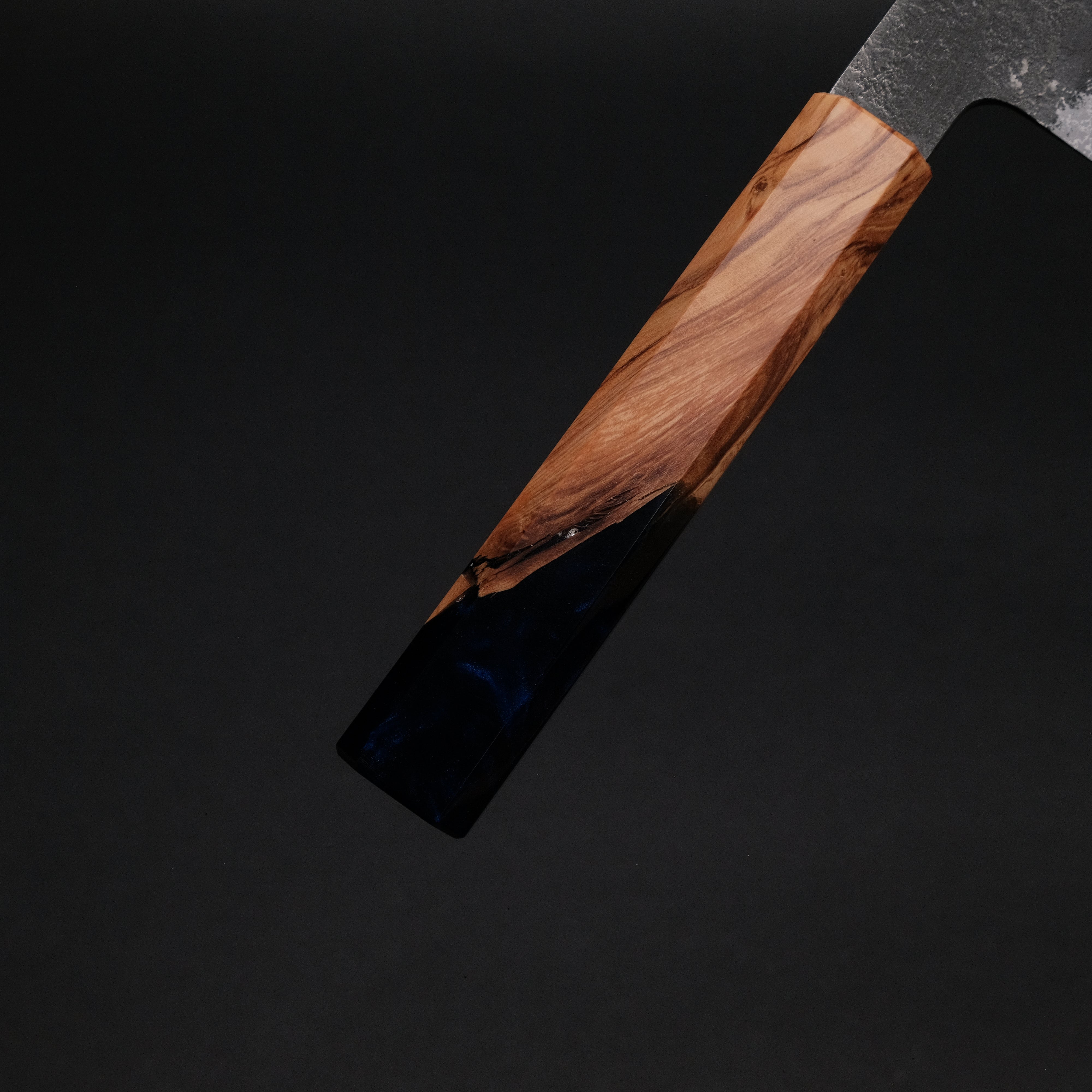 Premium Ajikataya White #2 Nashiji Damascus Gyuto 210mm Chef Knife - Olive Wood & Resin Handle (#46) - Perfect for Sushi, Meat Slicing & Professional Kitchen Use