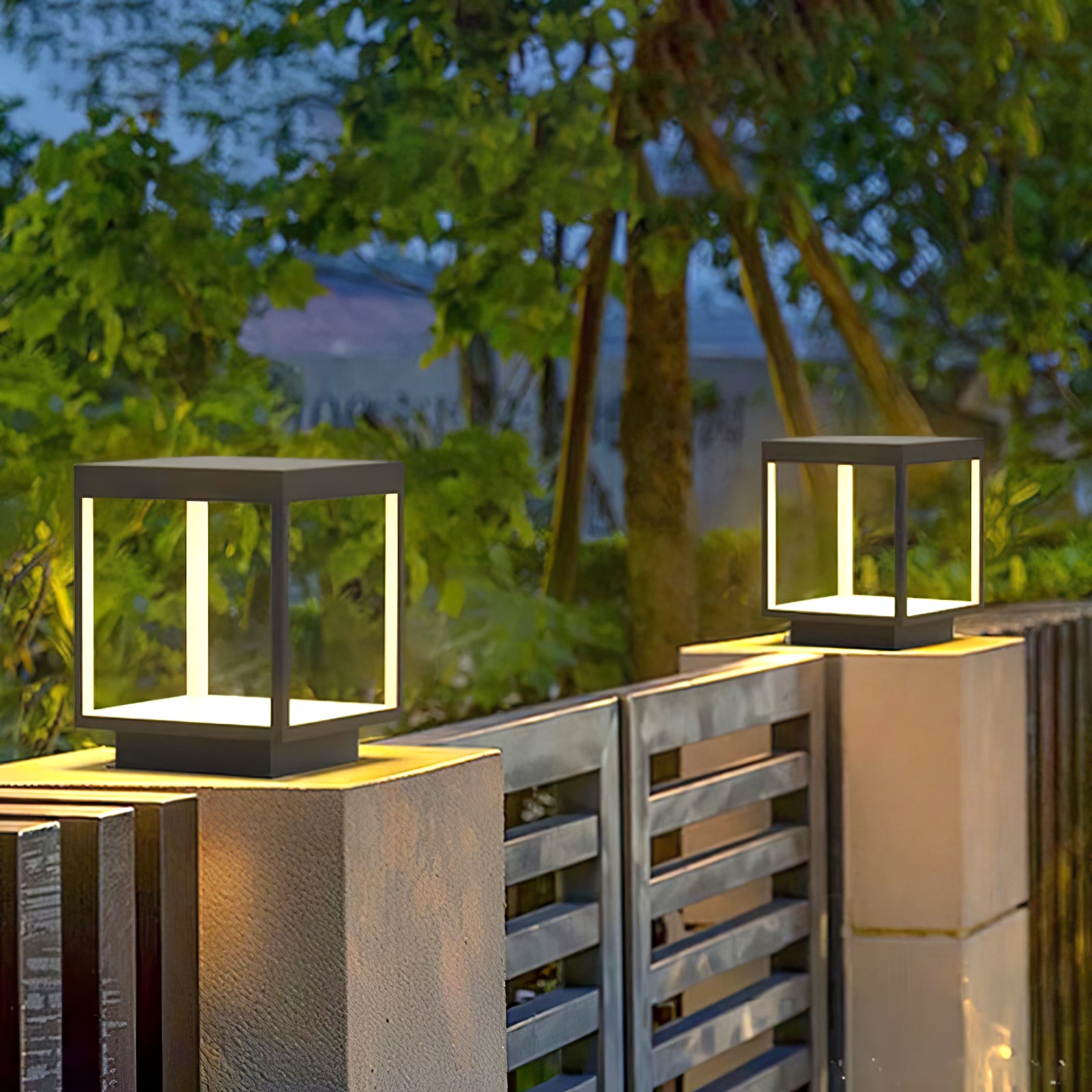 Square Frame Solar Outdoor Light - Waterproof LED Garden Lights for Pathway, Patio, Yard & Landscape - Energy Saving Solar Powered Decorative Lighting for Home & Outdoor Decor