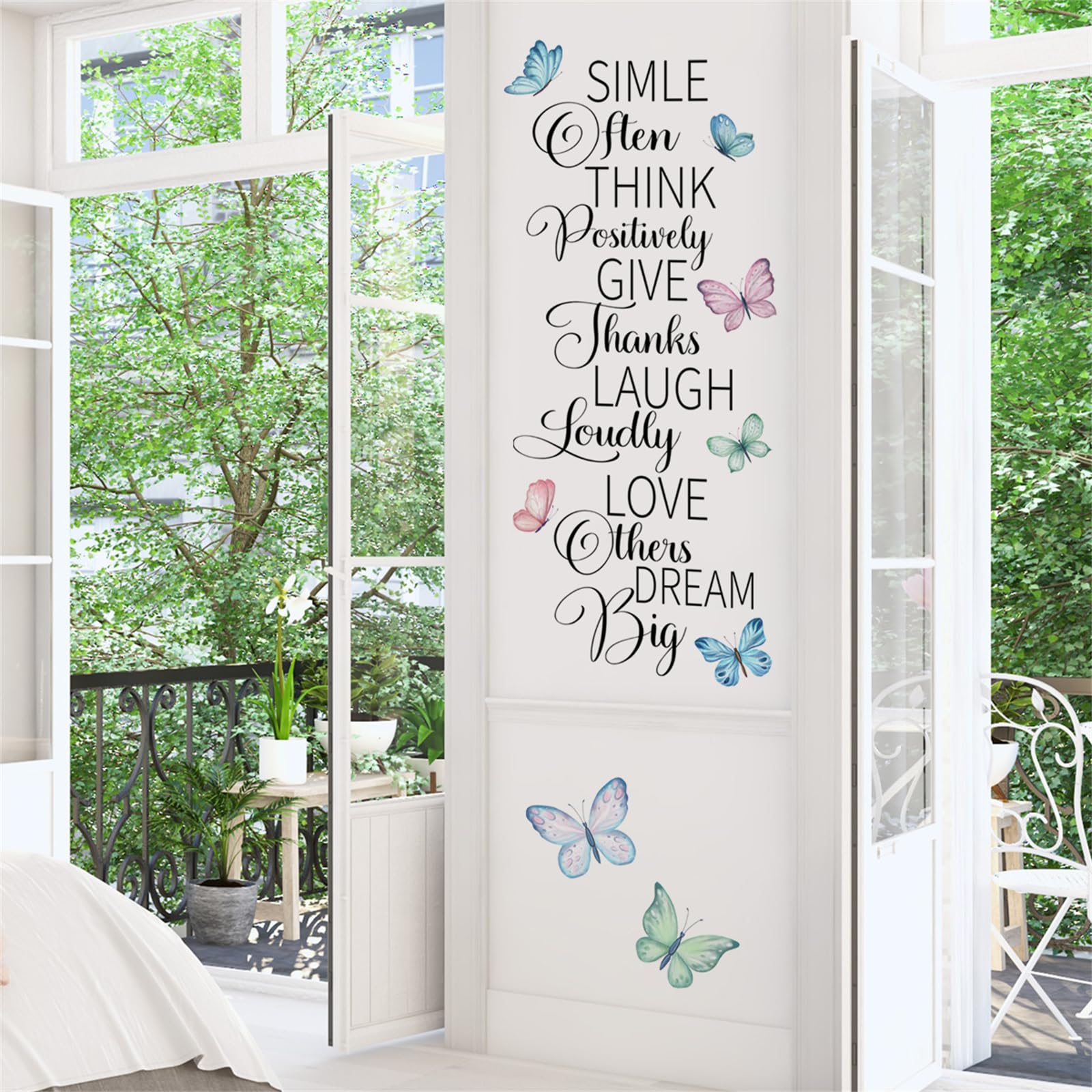 Inspirational Butterfly Wall Decals with Bible Verses - Motivational Quotes Peel & Stick Wall Stickers for Home Decor, Teen Girls Bedroom, Study Room & Classroom - Removable Wall Murals for Faith-Based Encouragement & Positive Vibes