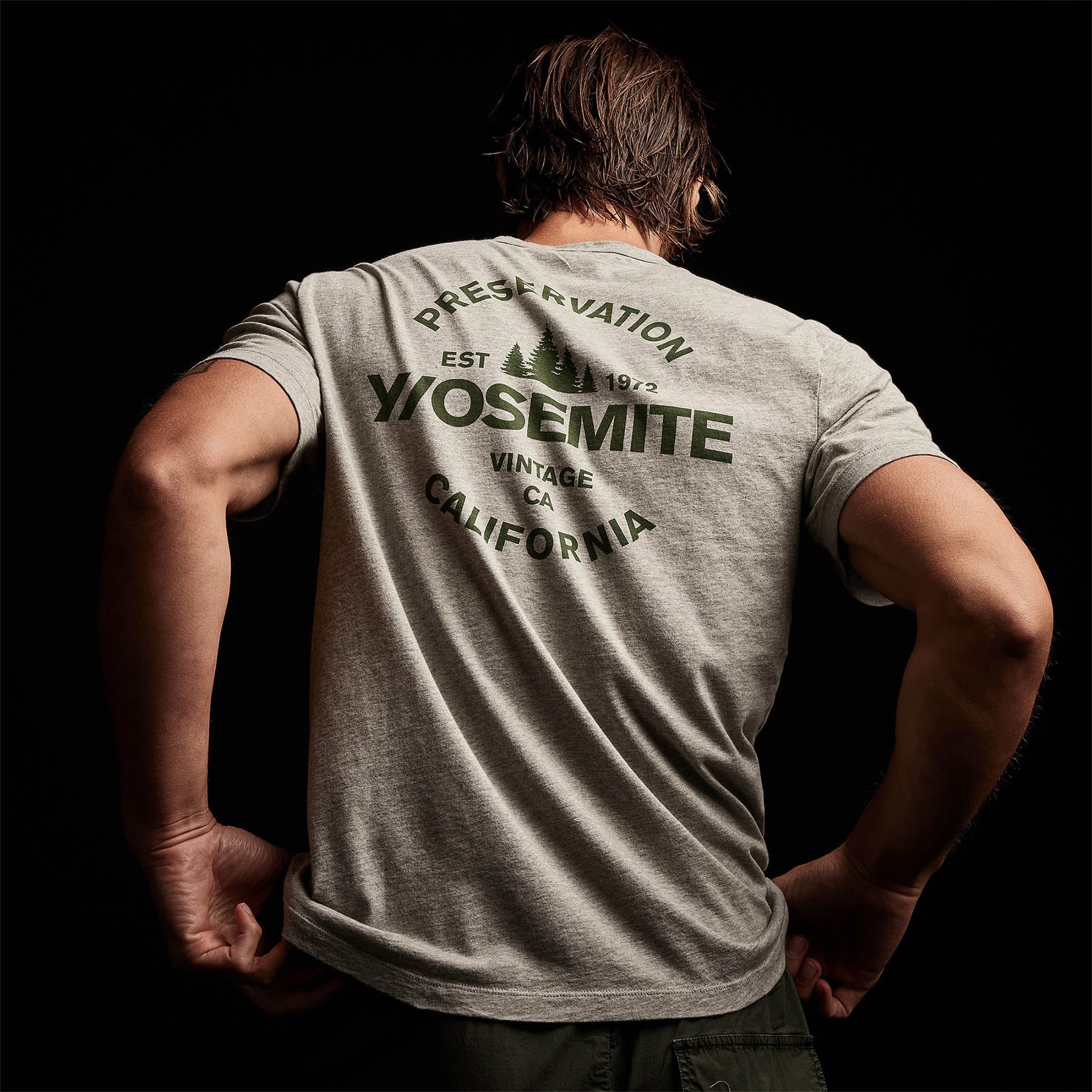 Men's Short Sleeve Crew Neck T-Shirt - Heather Grey & Rugby Stripe Design - Casual Wear, Gym & Everyday Outfits