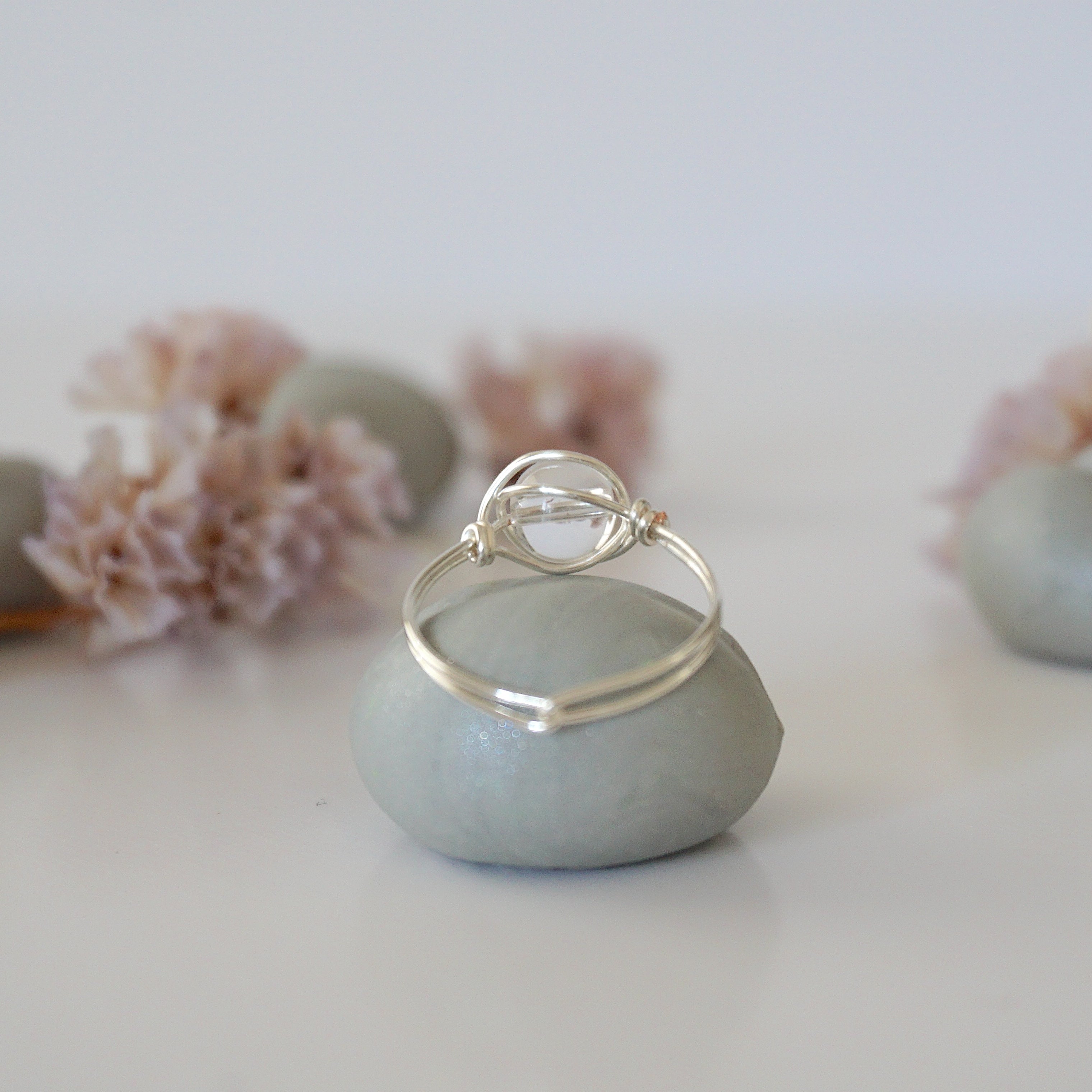 Simple Birthstone Ring - Clear Quartz (Rock Crystal) for Women | Elegant & Minimalist Jewelry | Perfect for Gifts, Anniversaries & Everyday Wear