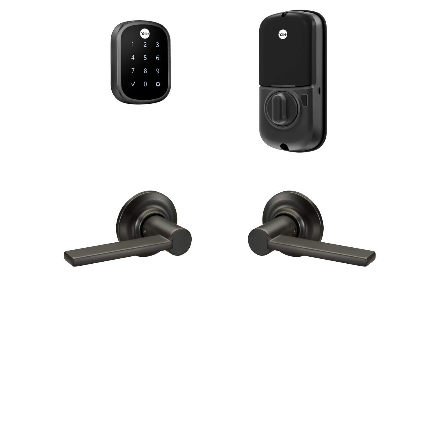 Yale Assure Lock SL - Keyless Smart Touchscreen Deadbolt with Valdosta Technology in Black Suede | Secure Your Home with Fingerprint & Bluetooth Access | Ideal for Front Doors, Apartments & Smart Homes