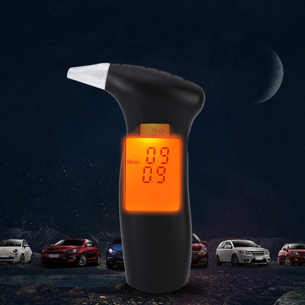 Professional Breathalyzer with Backlit LCD Display - Portable Alcohol Tester with 3 Replaceable Mouthpieces for Personal & Workplace Safety - Accurate BAC Detection for Bars, Parties, and Roadside Testing