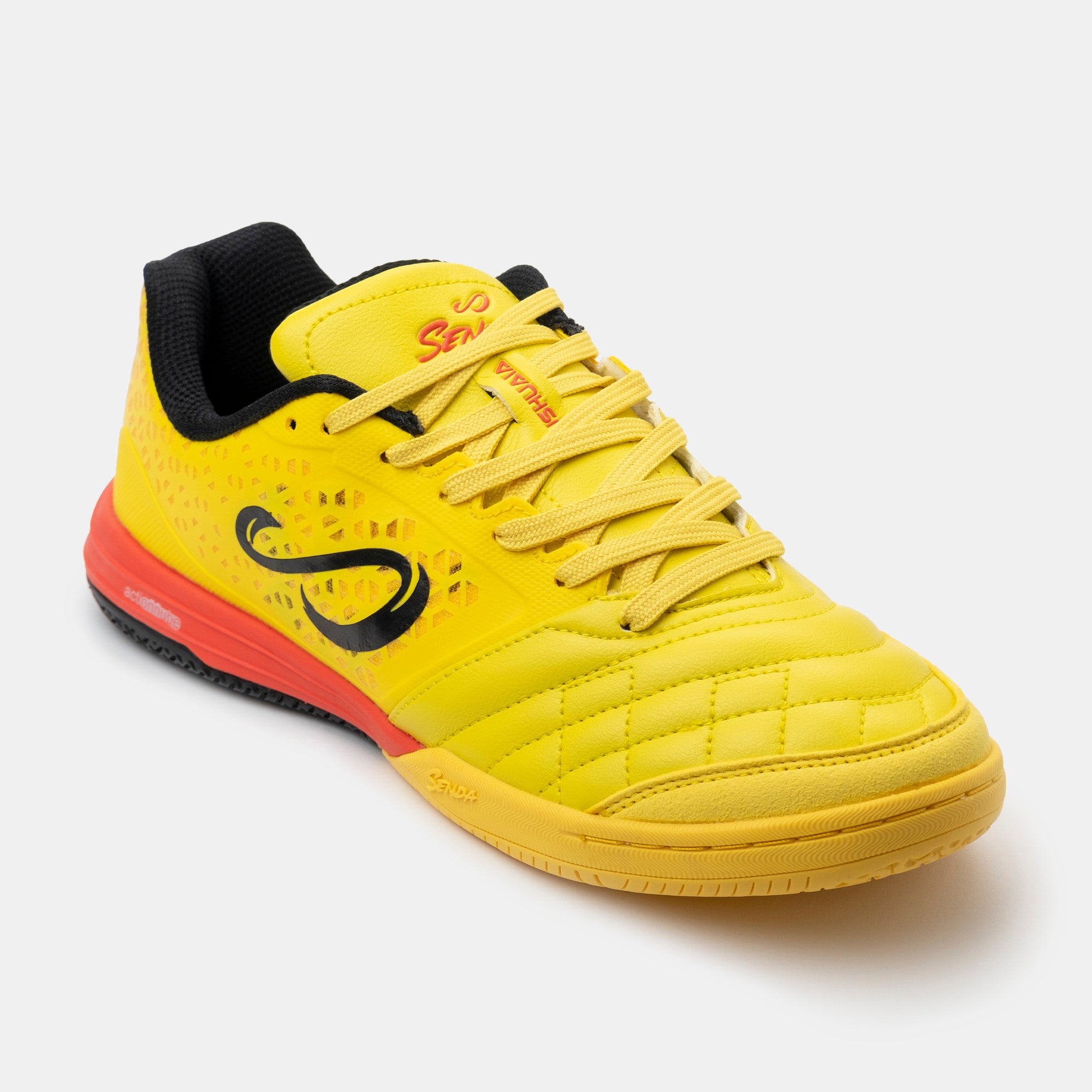 Senda Athletics USHUAIA Pro 2.0 Futsal Soccer Shoes for Men - Lightweight Indoor Football Cleats with Non-Marking Sole (Yellow) - Perfect for Futsal Courts, Gym Floors & Indoor Soccer Training